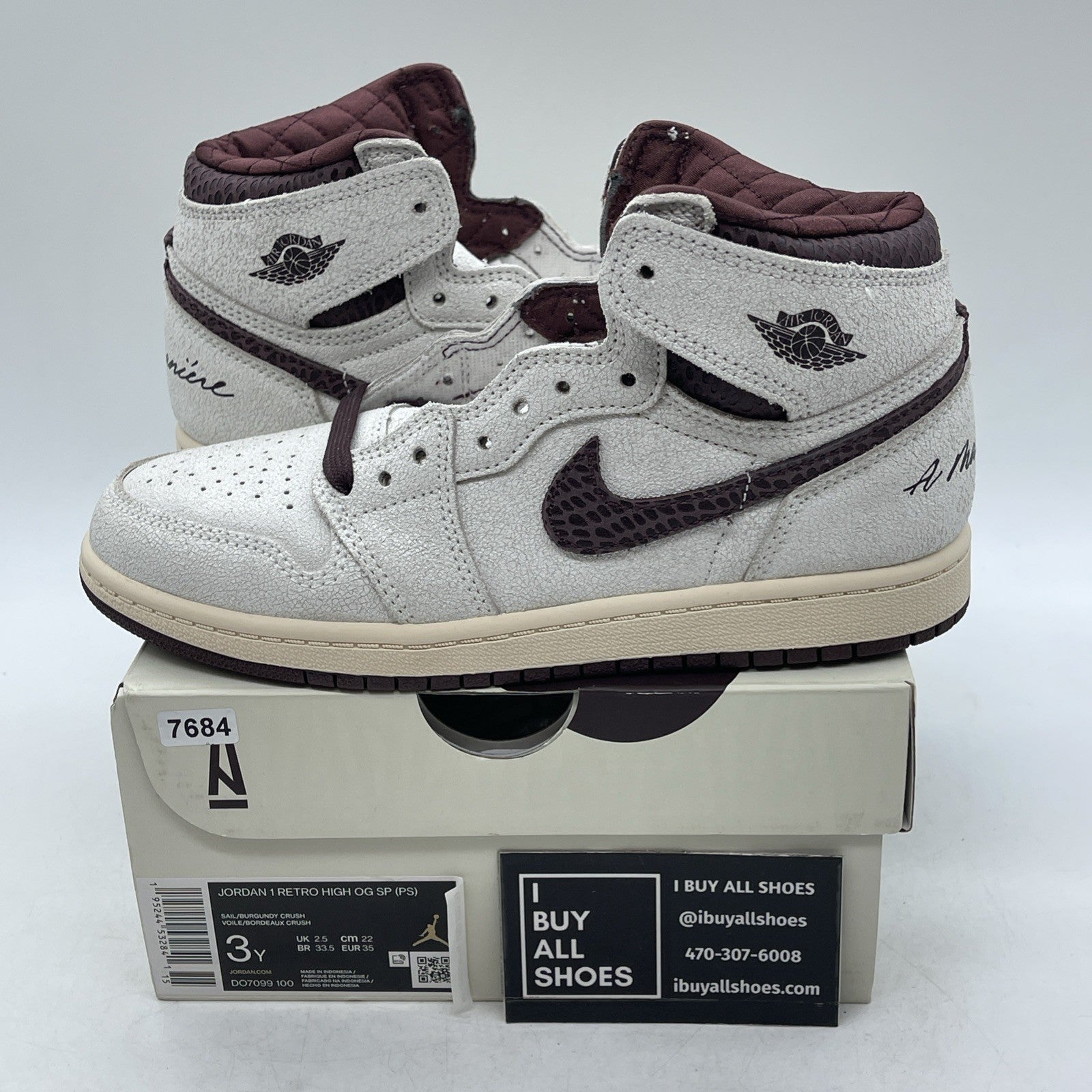 Size 3Y - Air Jordan 1 OG x A Ma Maniere High Airness (DO7099-100)