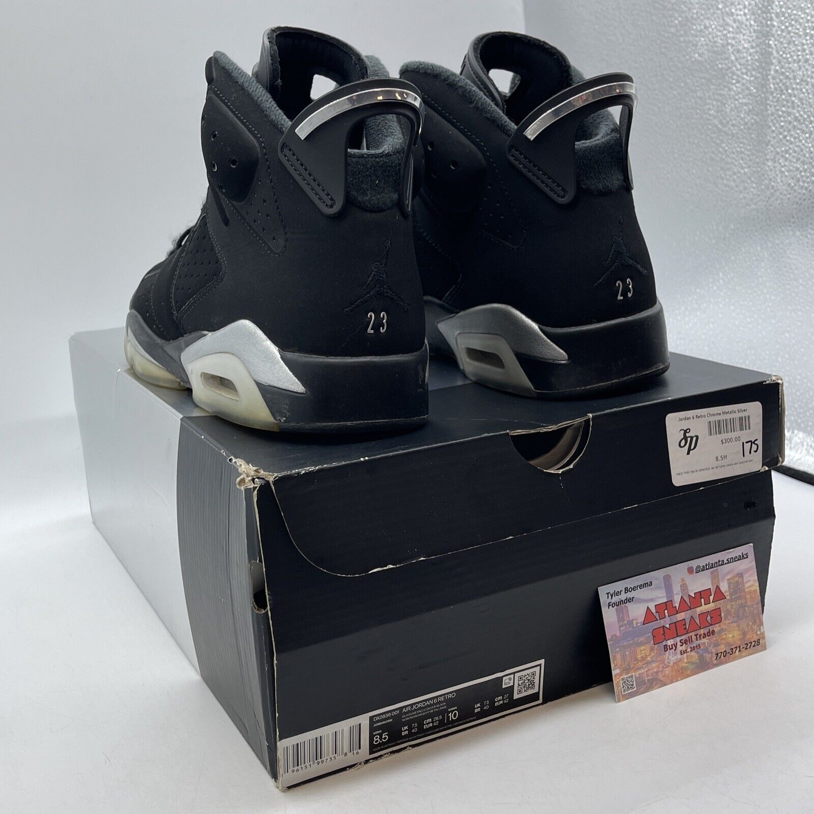 Size 8.5 - Jordan 6 Retro Mid Chrome Black (DX2836-001)