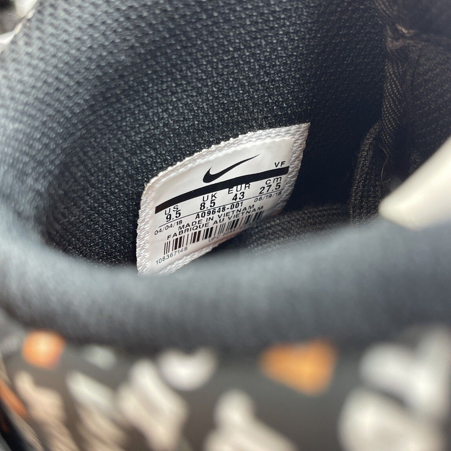 Size 9.5 - Nike Air Force 1 '07 LV8 High Just Do It Black White (AQ9648-001)