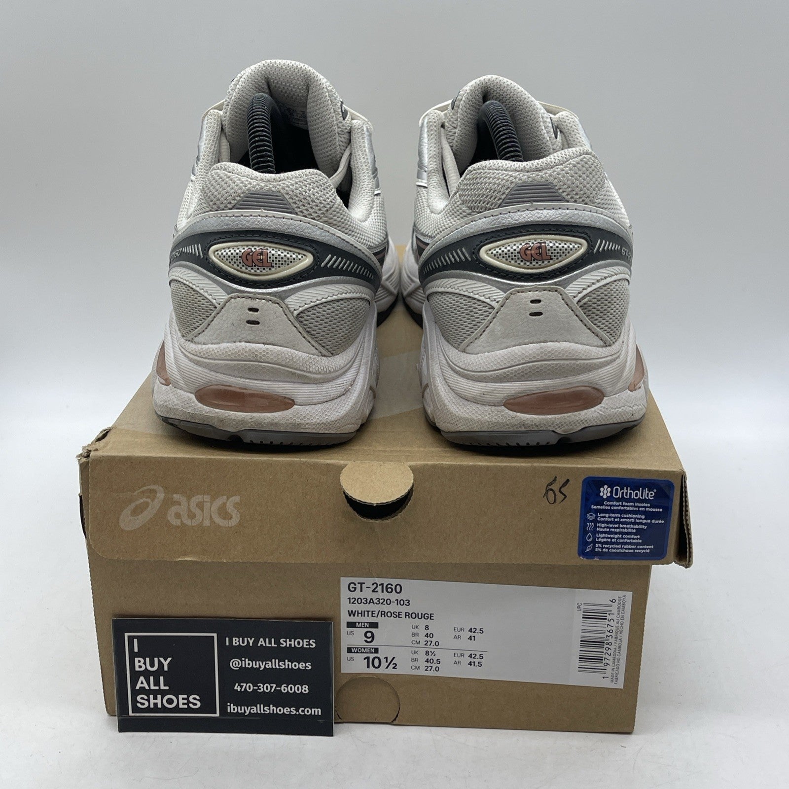 Size 9 - ASICS GT 2160 White Rose Rouge (1203A320-103)