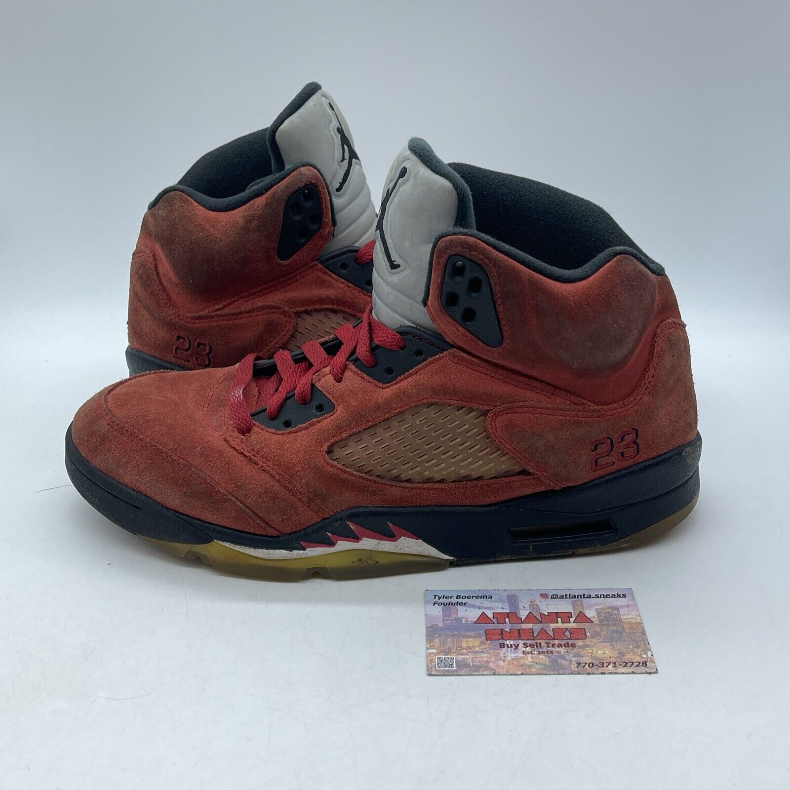 Size 10.5 - Jordan 5 Retro Mid Raging Bull Red Black Suede Leather (DD0587-600)