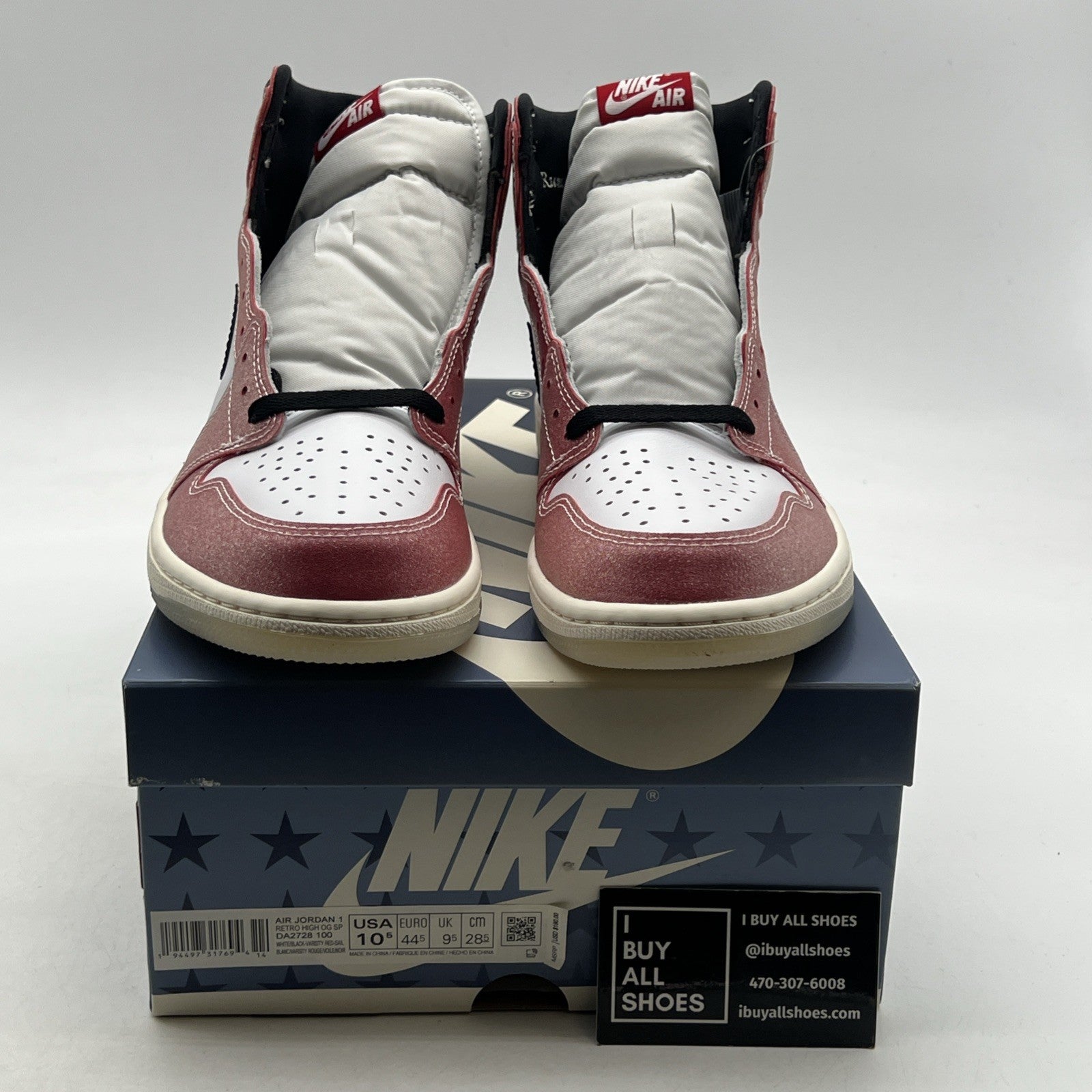 Size 10.5 -Air Jordan 1 Retro High OG SP x Trophy Room Chicago 2020 (DA2728-100)