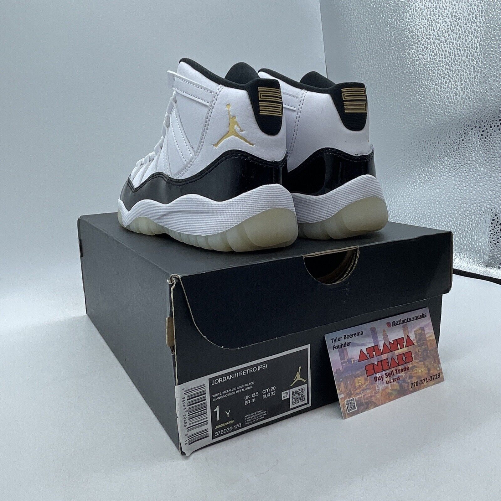 Size 1Y - Air Jordan 11 Retro Gratitude Defining Moments Black (378039-170)