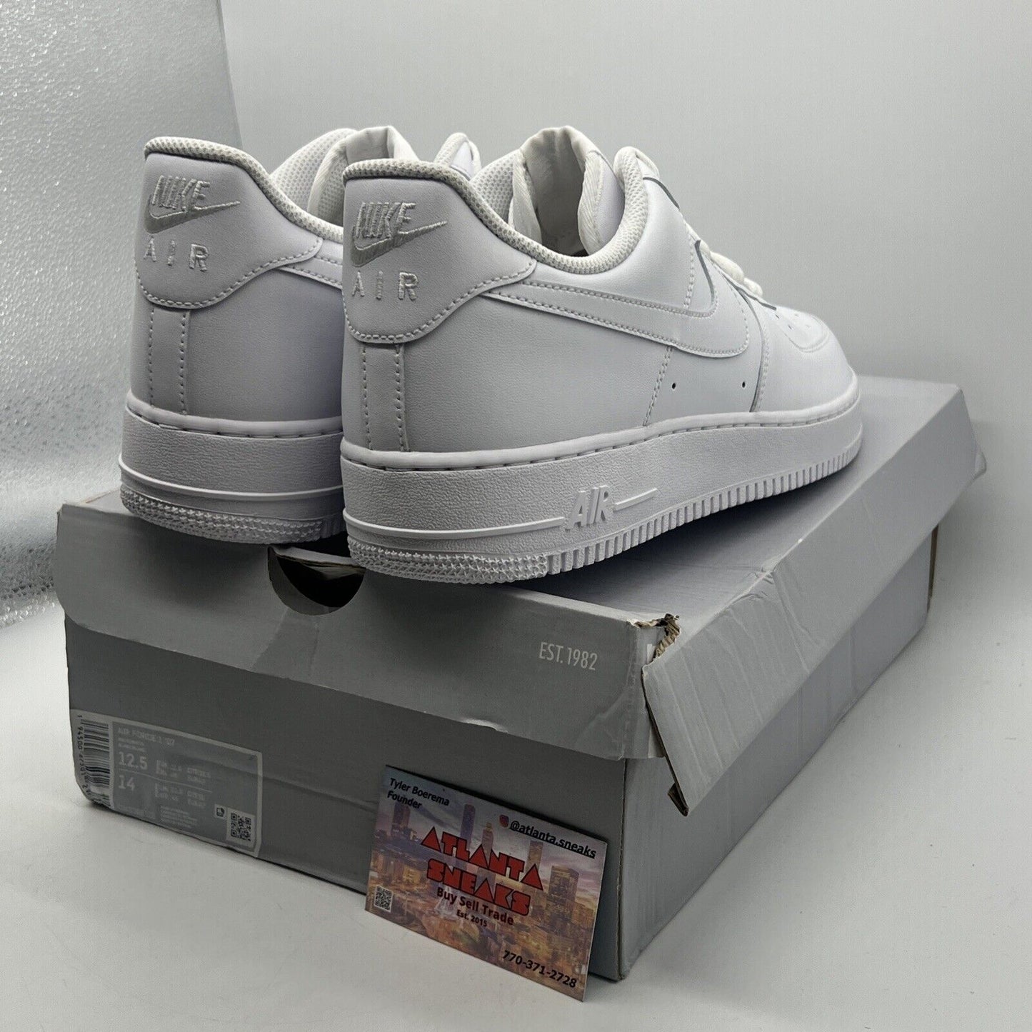 Size 12.5 - Nike Air Force 1 '07 Low Triple White Leather (CW2288-111)