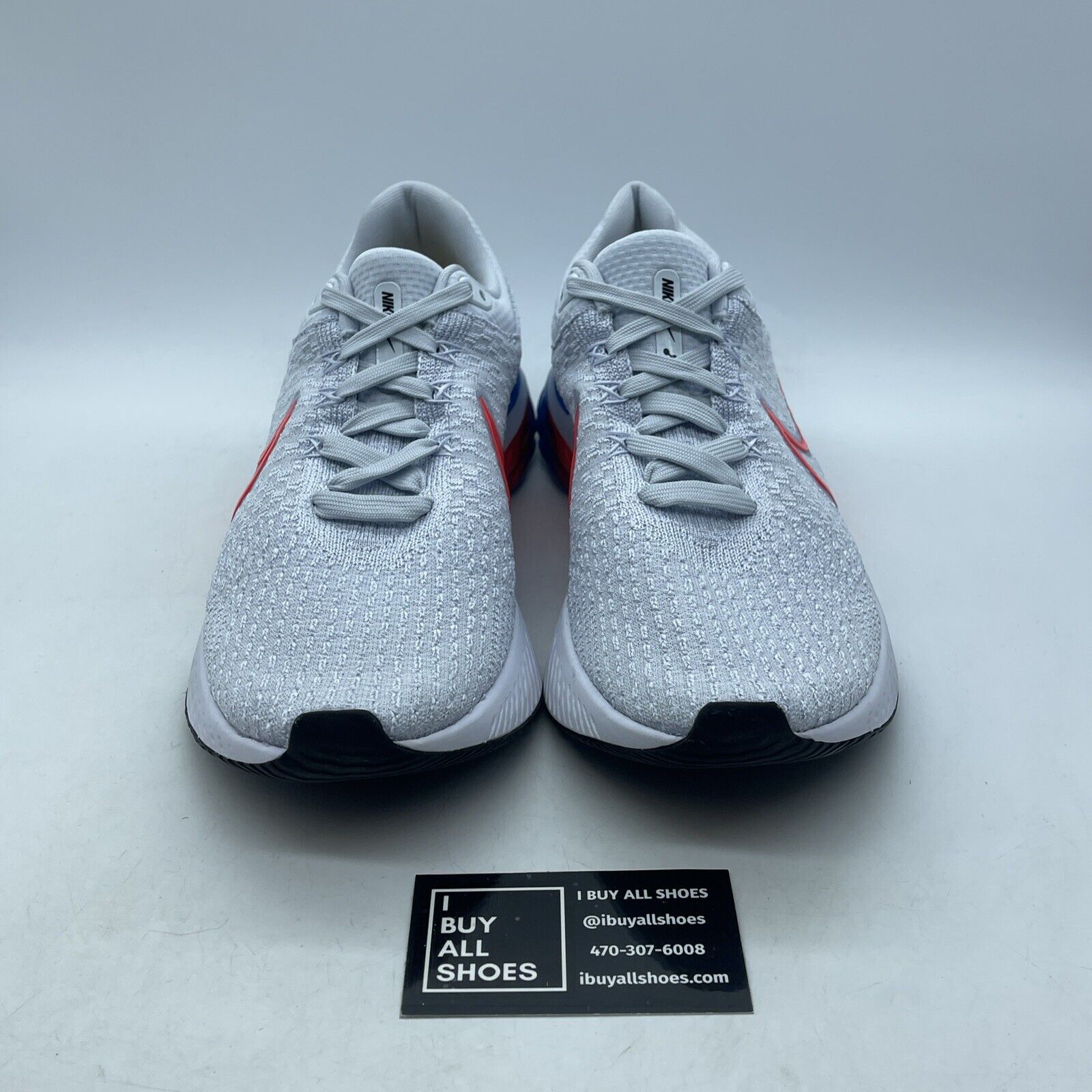 Size 11W - Nike React Infinity Run Flyknit 3 Grey Bright Crimson (DV2178-001)