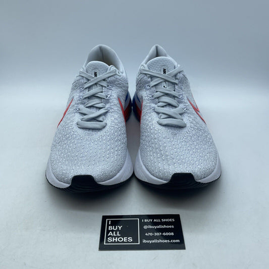 Size 11W - Nike React Infinity Run Flyknit 3 Grey Bright Crimson (DV2178-001)