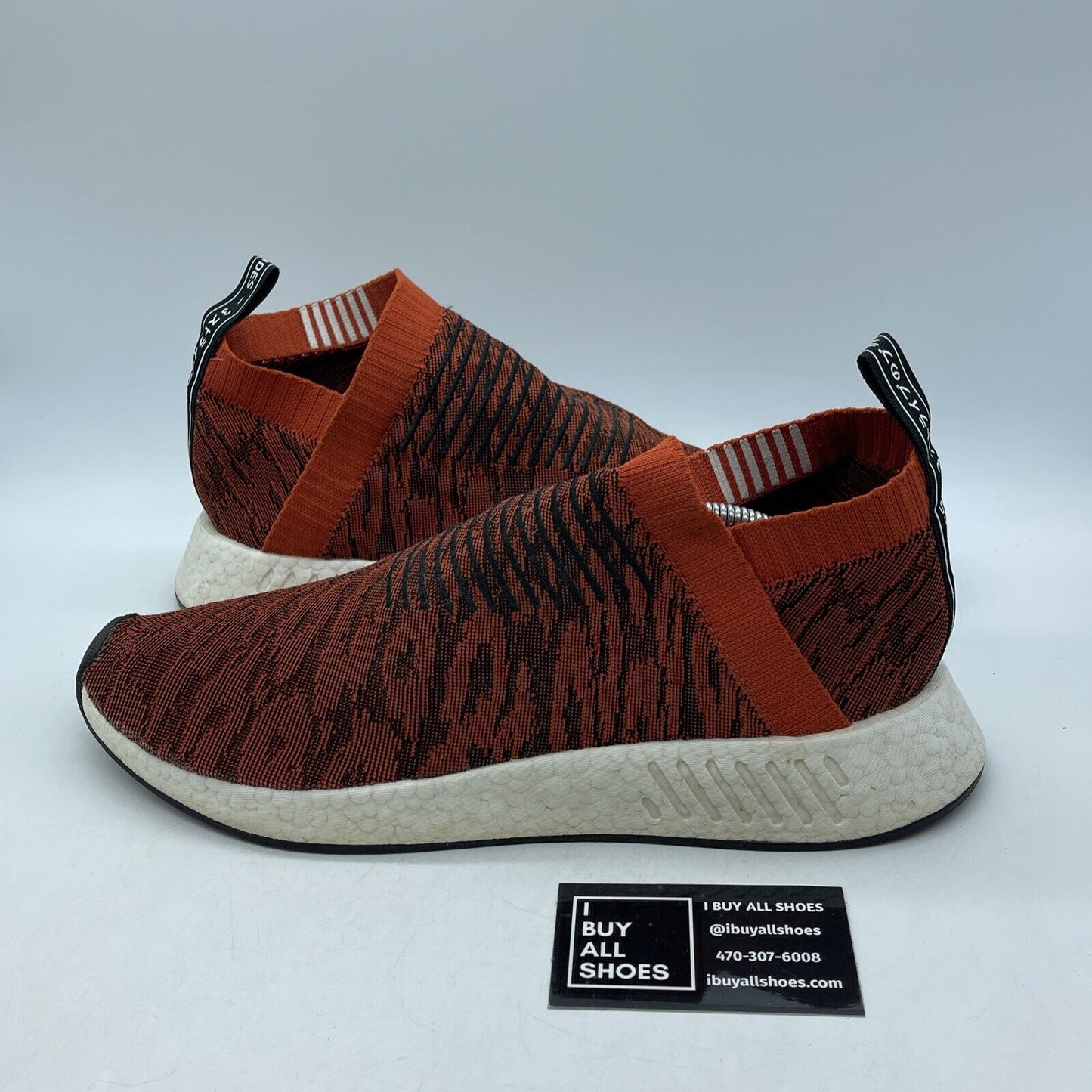 Size 13 - adidas NMD_CS2 Primeknit Red Glitch Orange Black Suede (BY9406)