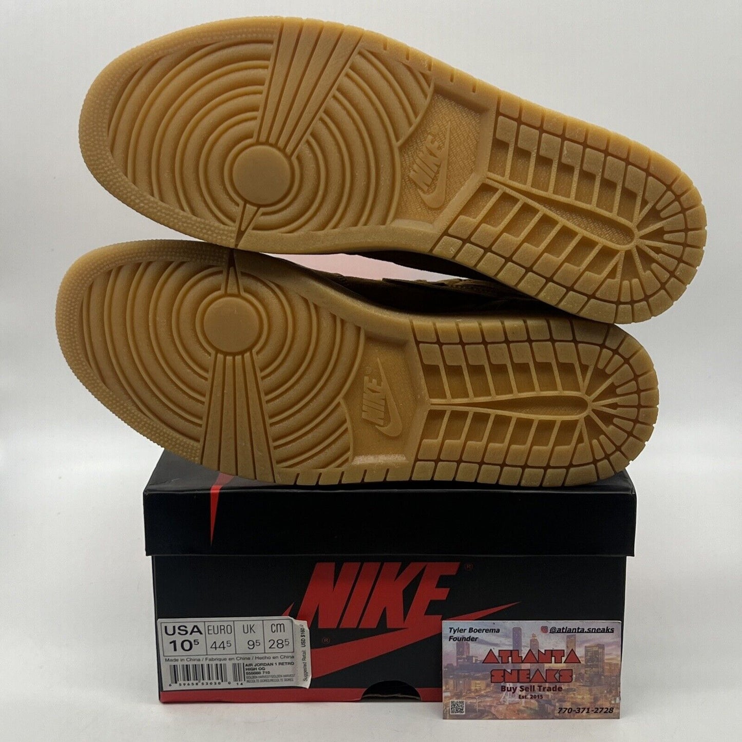 Size 10.5 - Air Jordan 1 Retro OG High Wheat Suede (555088-710)