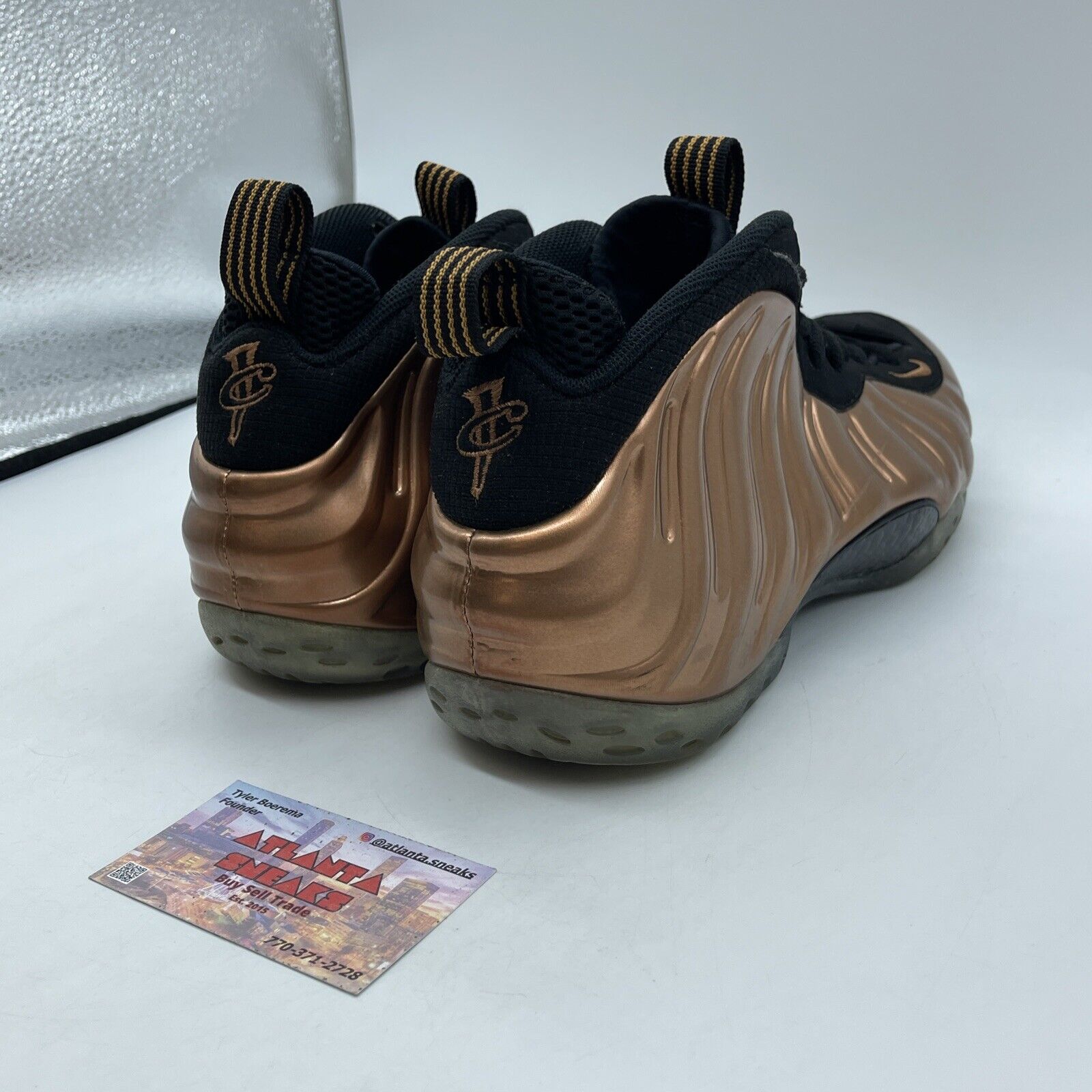 Size 9.5 - Nike Air Foamposite One 2017 Copper Leather Black Suede (314996-007)