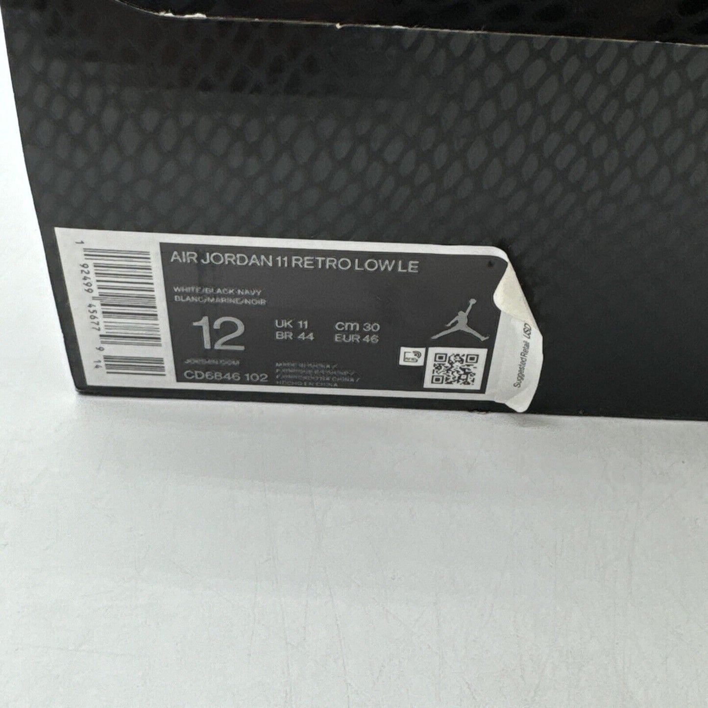 Size 12 - Jordan 11 Retro Low Snakeskin 2019 Navy White Ice Sole With Box