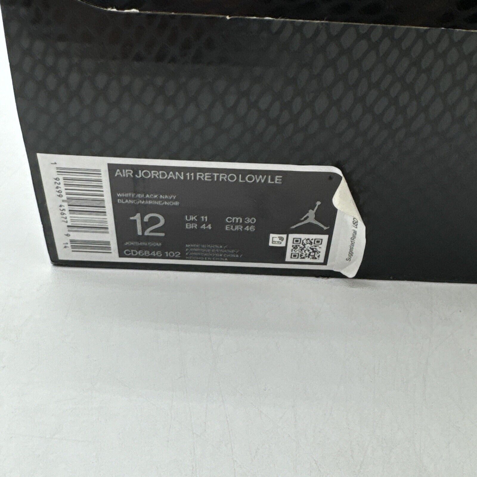 Size 12 - Jordan 11 Retro Low Snakeskin 2019 Navy White Ice Sole With Box