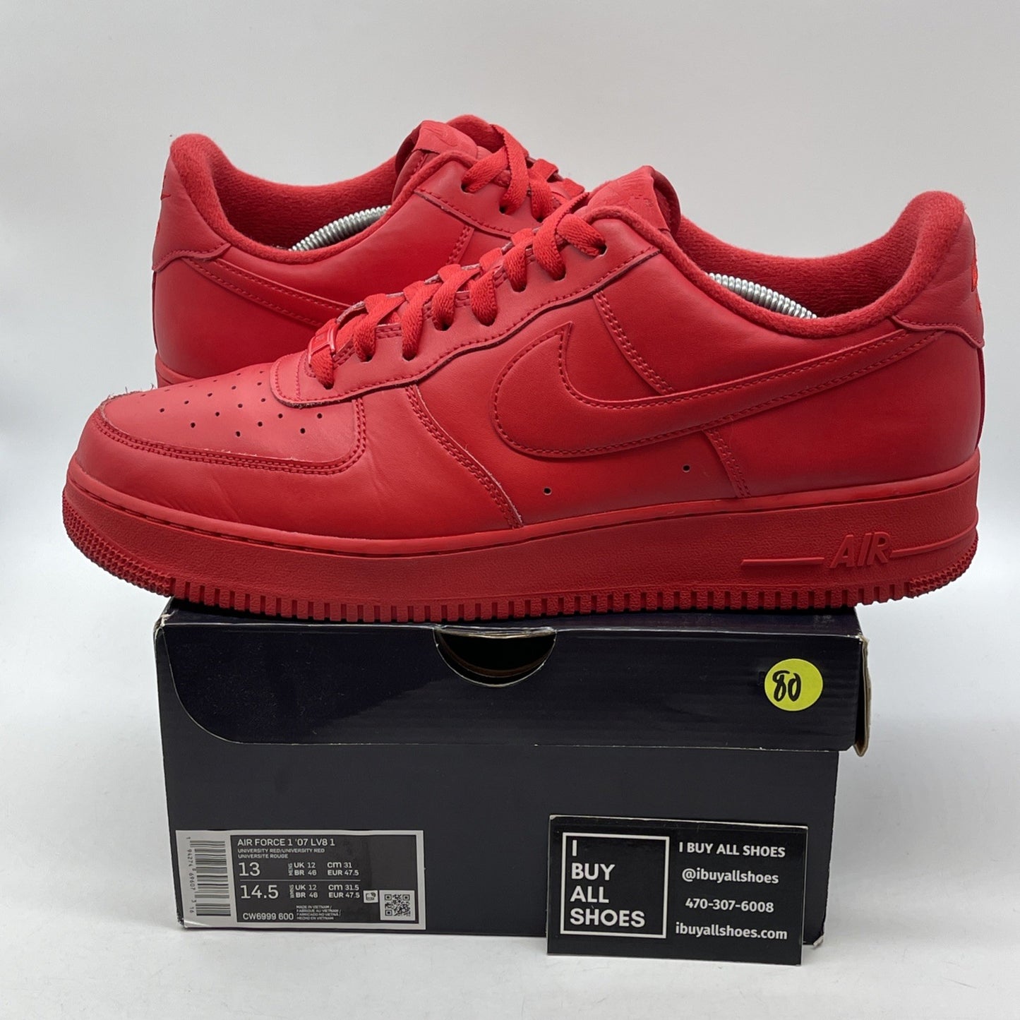 Size 13 - Nike Air Force 1 Low Triple Red Leather Suede (CW6999-600)