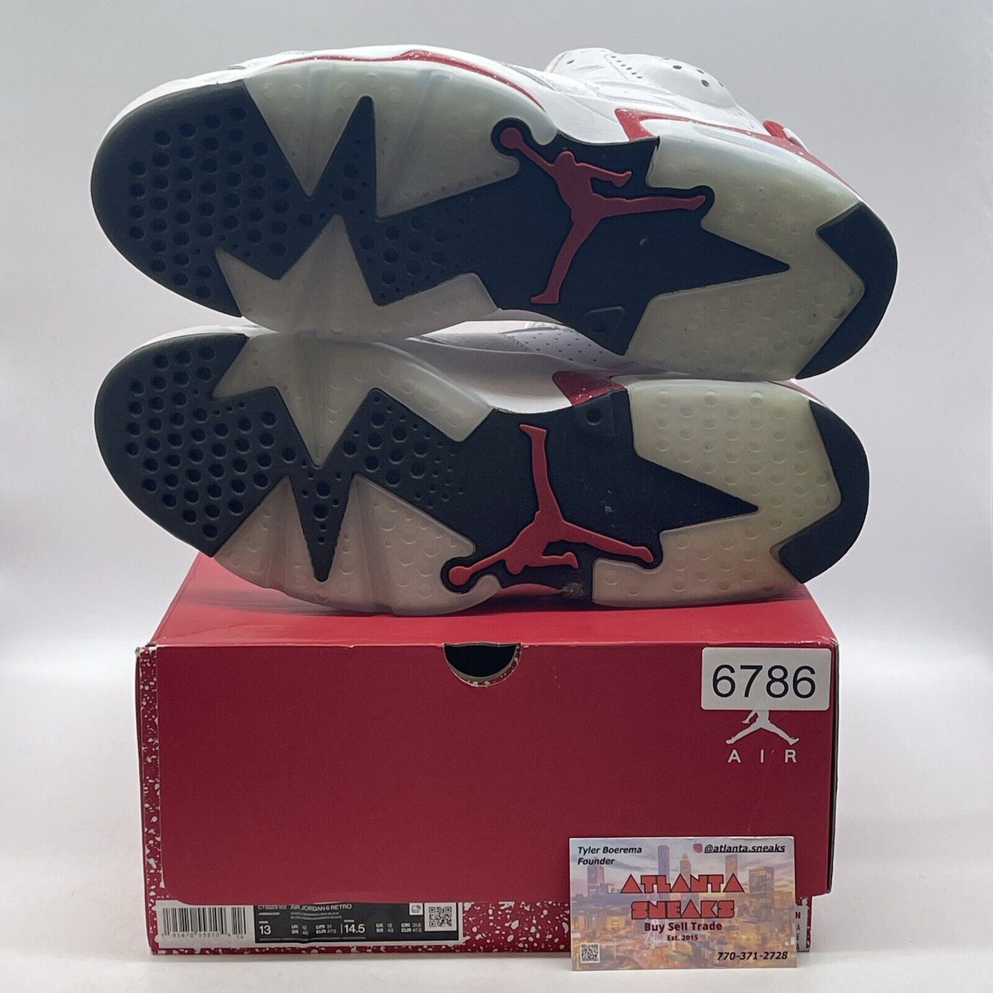 Size 13 - Jordan 6 White and University Red 2022 Leather (CT8529-162)