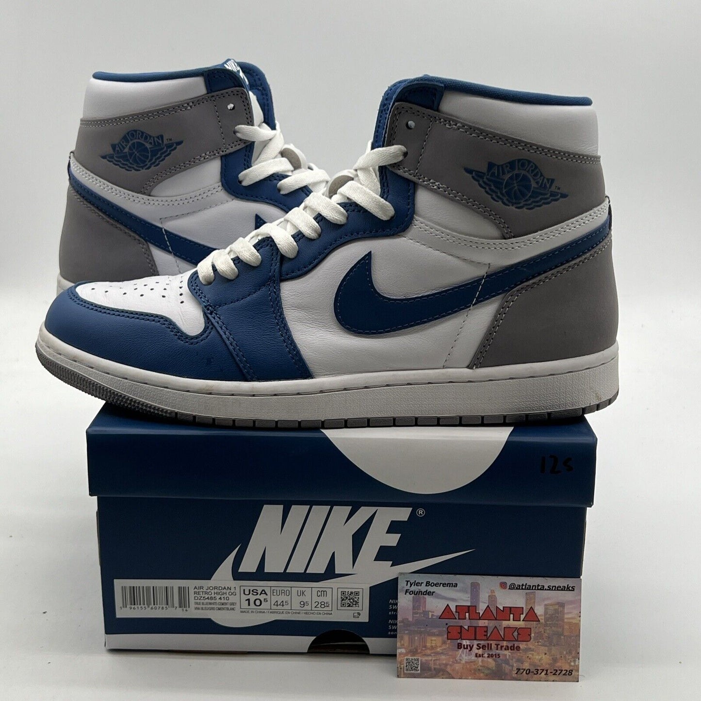 Size 10.5 - Air Jordan 1 Retro OG High True Blue (DZ5485-410)