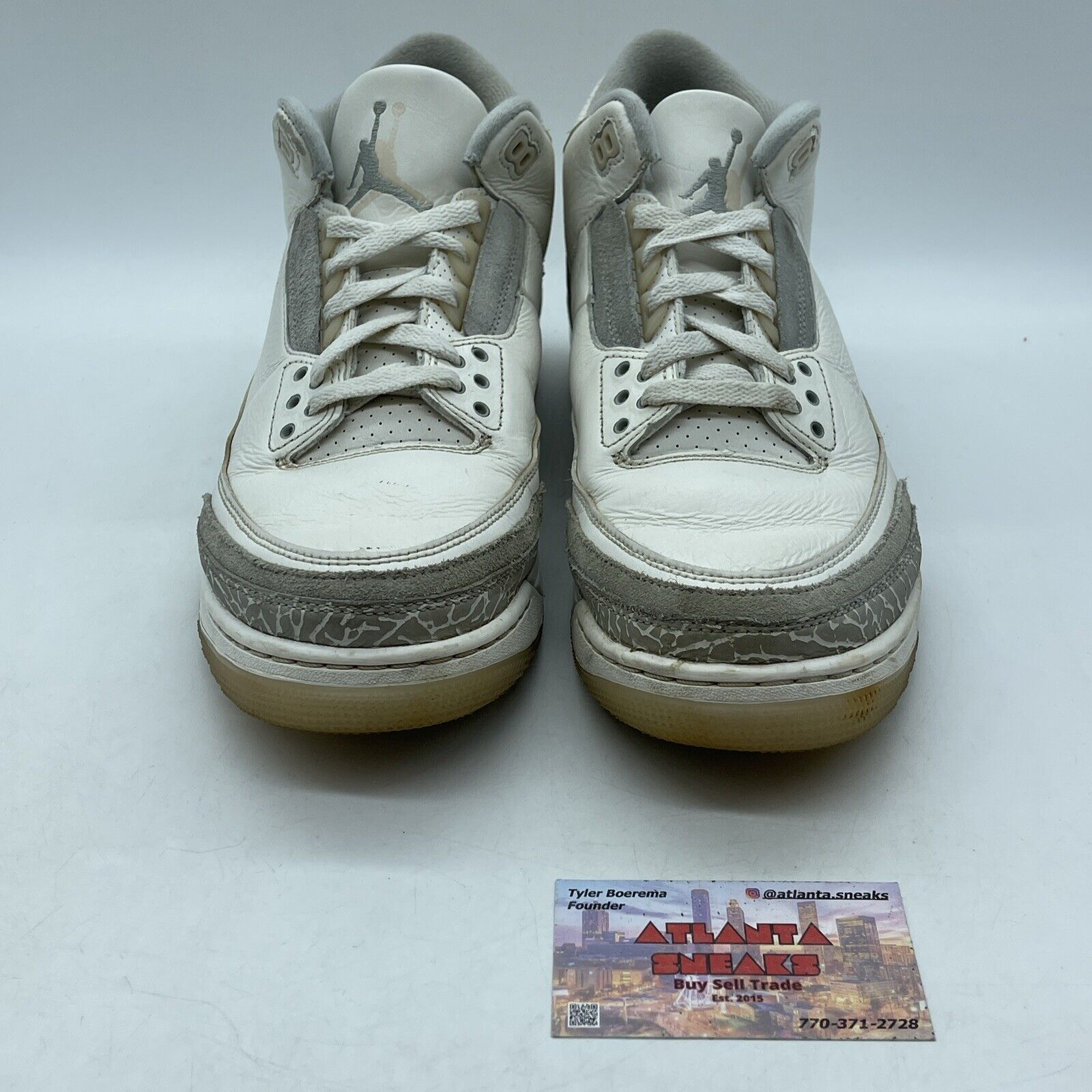 Size 10.5 - Air Jordan 3 Retro Ivory Grey White Suede Leather (FJ9579-100)