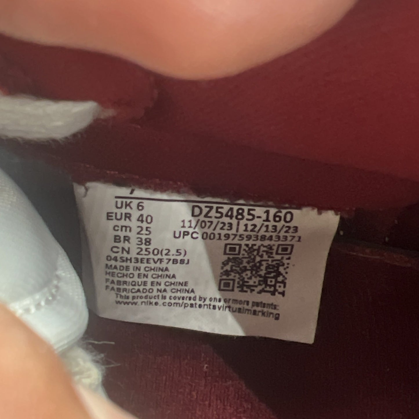 Size 7 - Air Jordan 1 Retro OG High Artisanal Red (DZ5485-160)