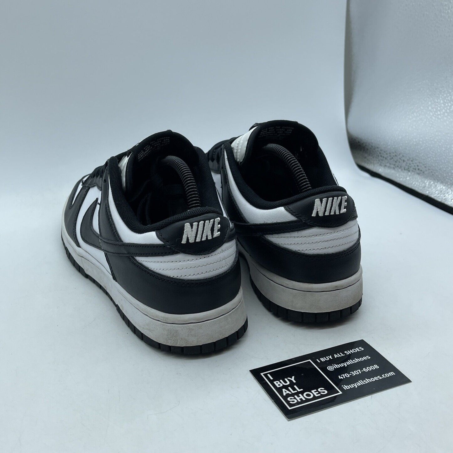 Size 9.5 - Nike Dunk Low Black White Leather Suede (DD1391-100)