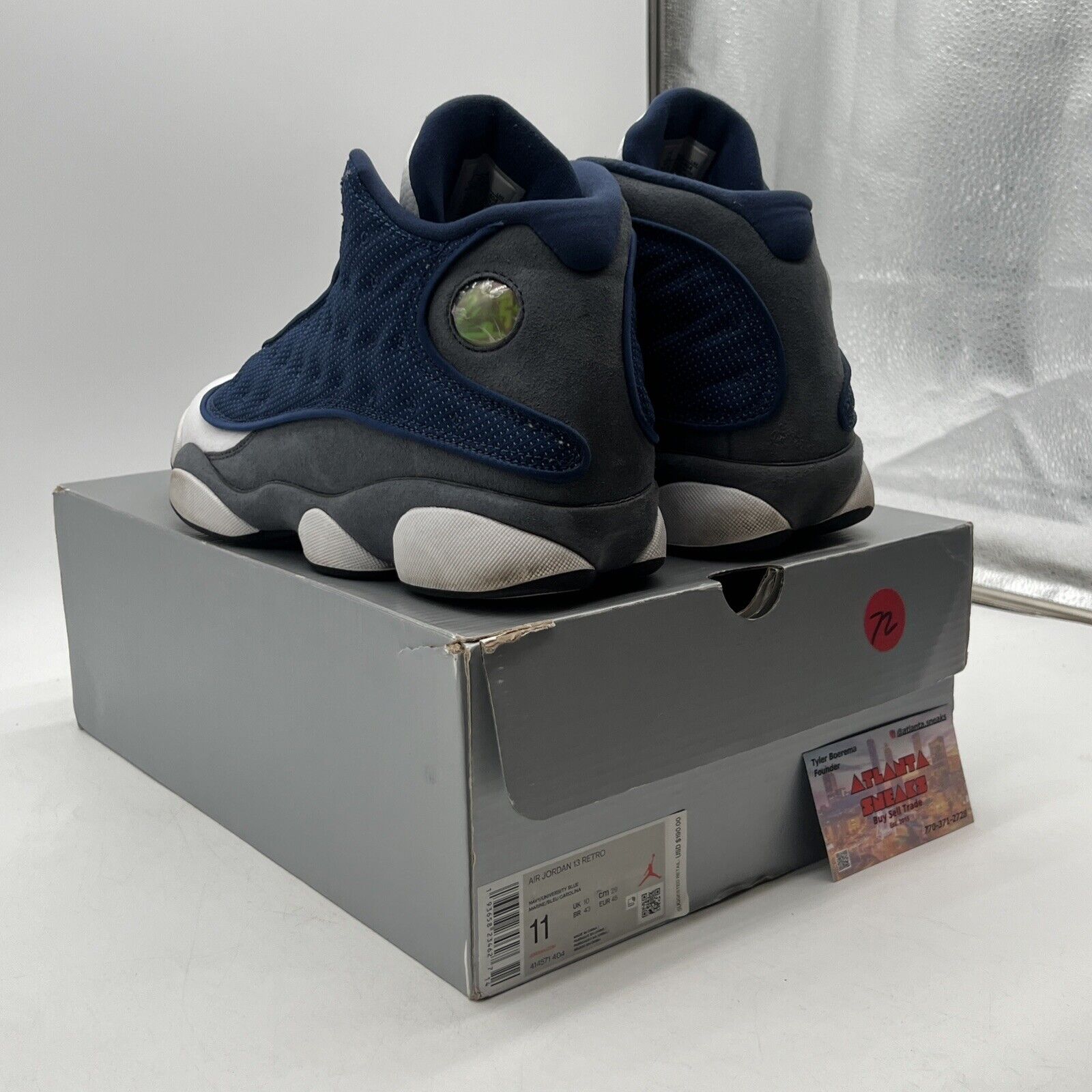Size 11 - Jordan 13 Retro Mid Flint Blue White Grey Suede Leather (414571-404)