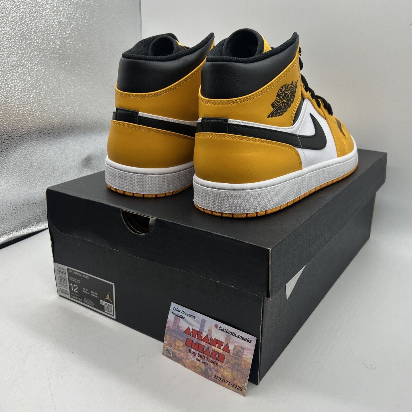 Size 12 - Jordan 1 Mid Reverse Yellow Toe 2022 Brand New  Og All