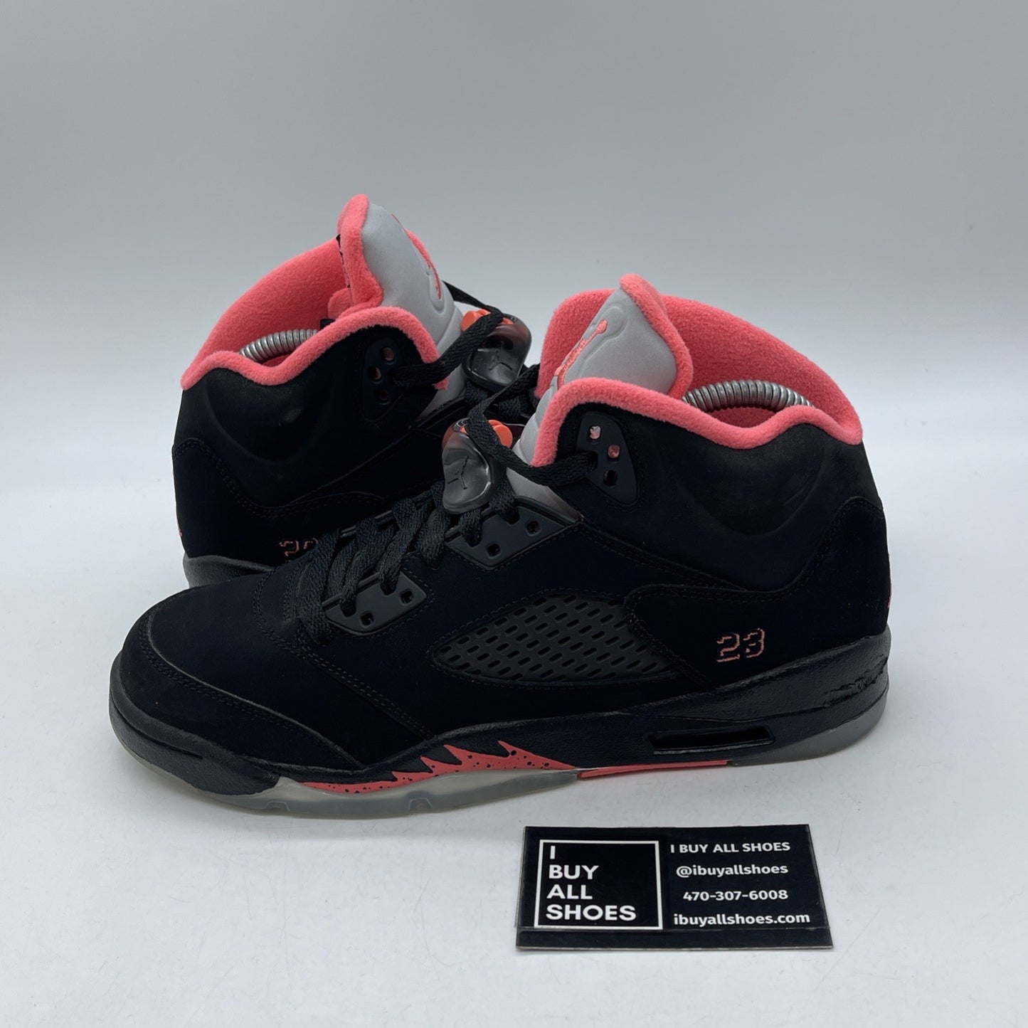 Size 7Y (GS) - Jordan 5 Retro Mid Black Pink Suede (440892-001)