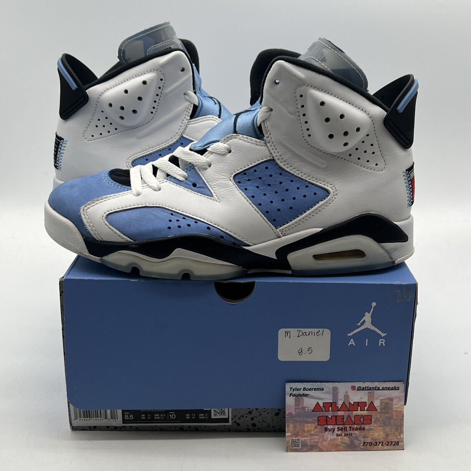 Size 8.5 - Jordan 6 Retro Mid UNC Home White Suede Leather Black (CT8529-410)