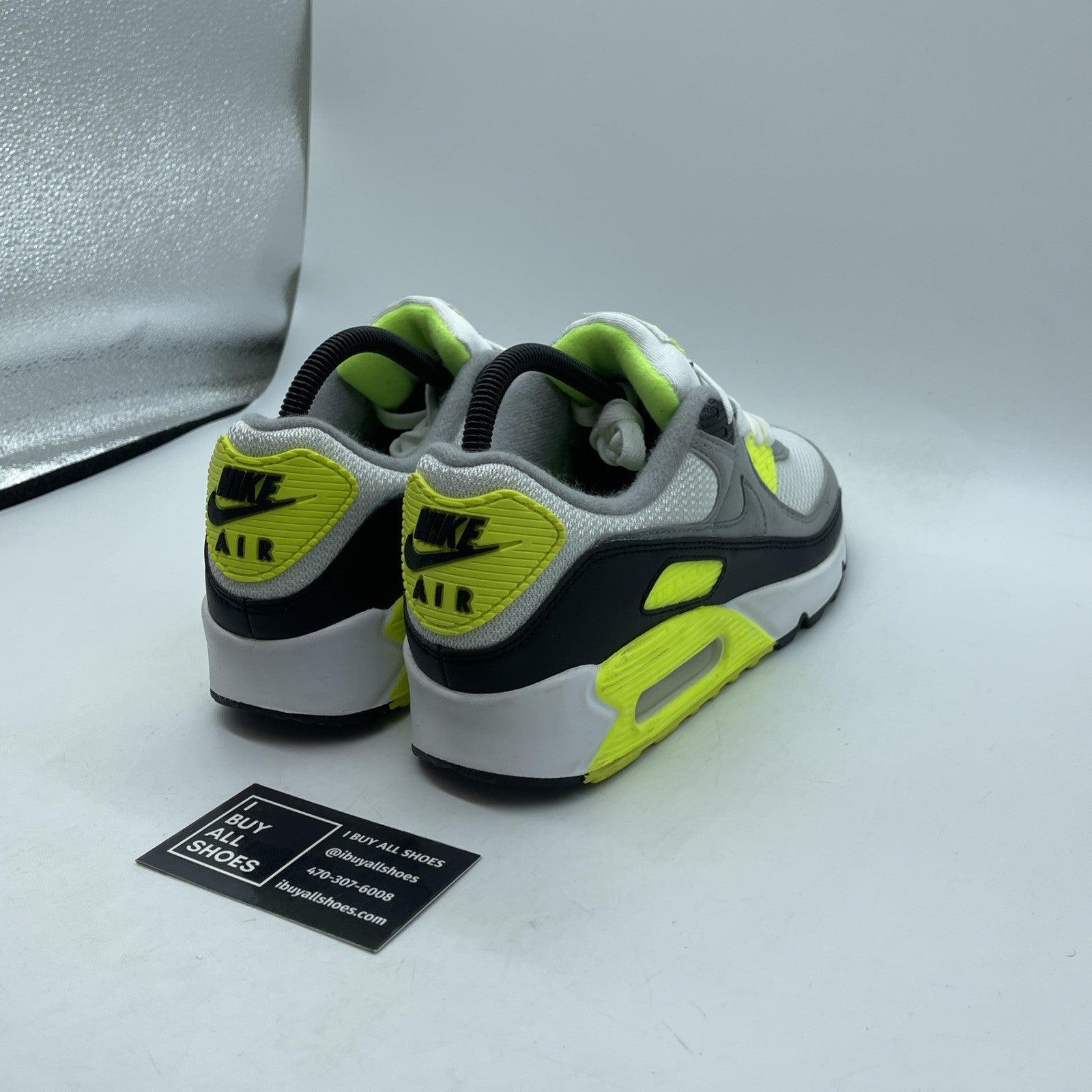Size 7.5 - Nike Air Max 90 2020 Volt Gray Black Suede Leather (CD0881-103)