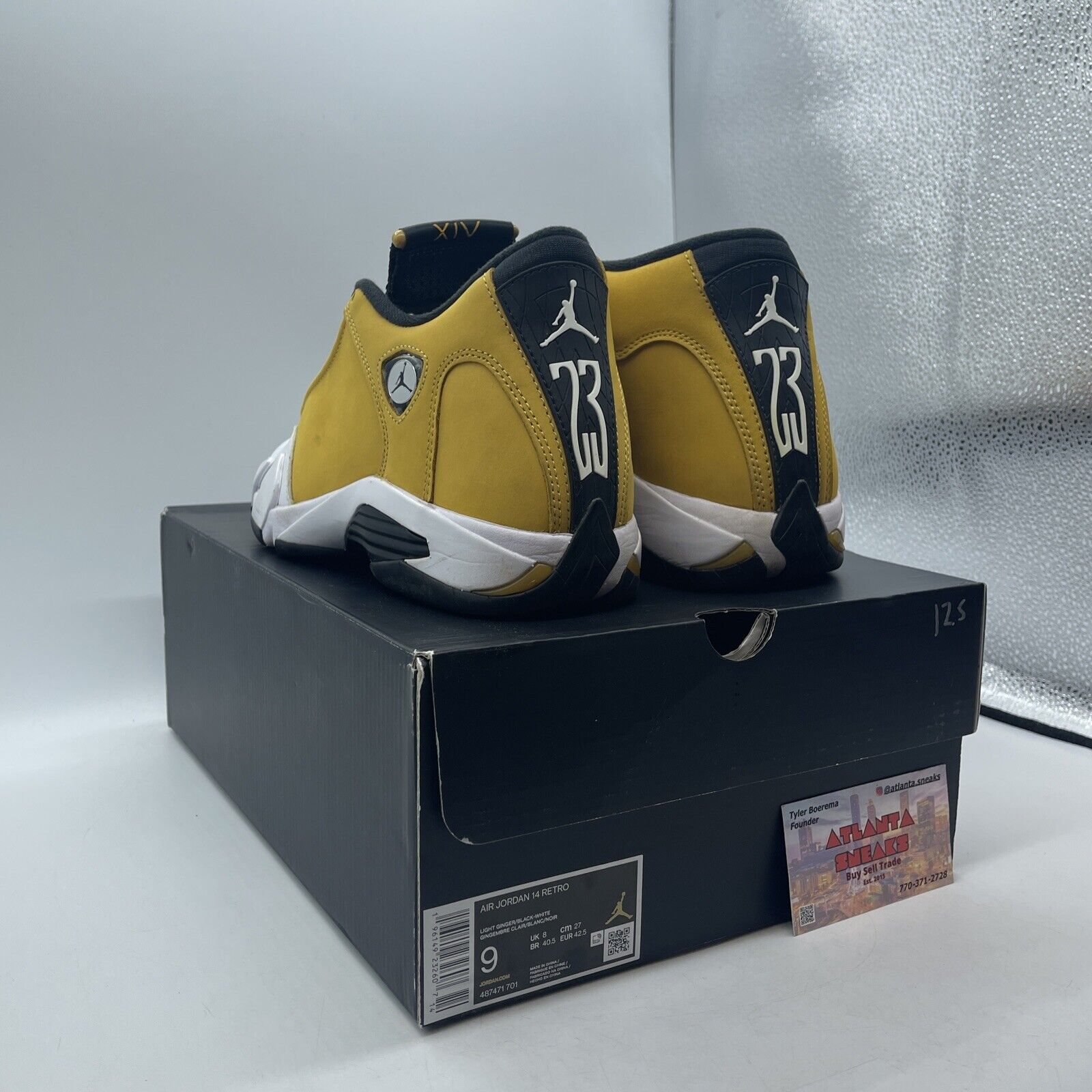 Size 9 - Jordan 14 Retro Light Ginger 2022 White Yellow Black (487471-701)