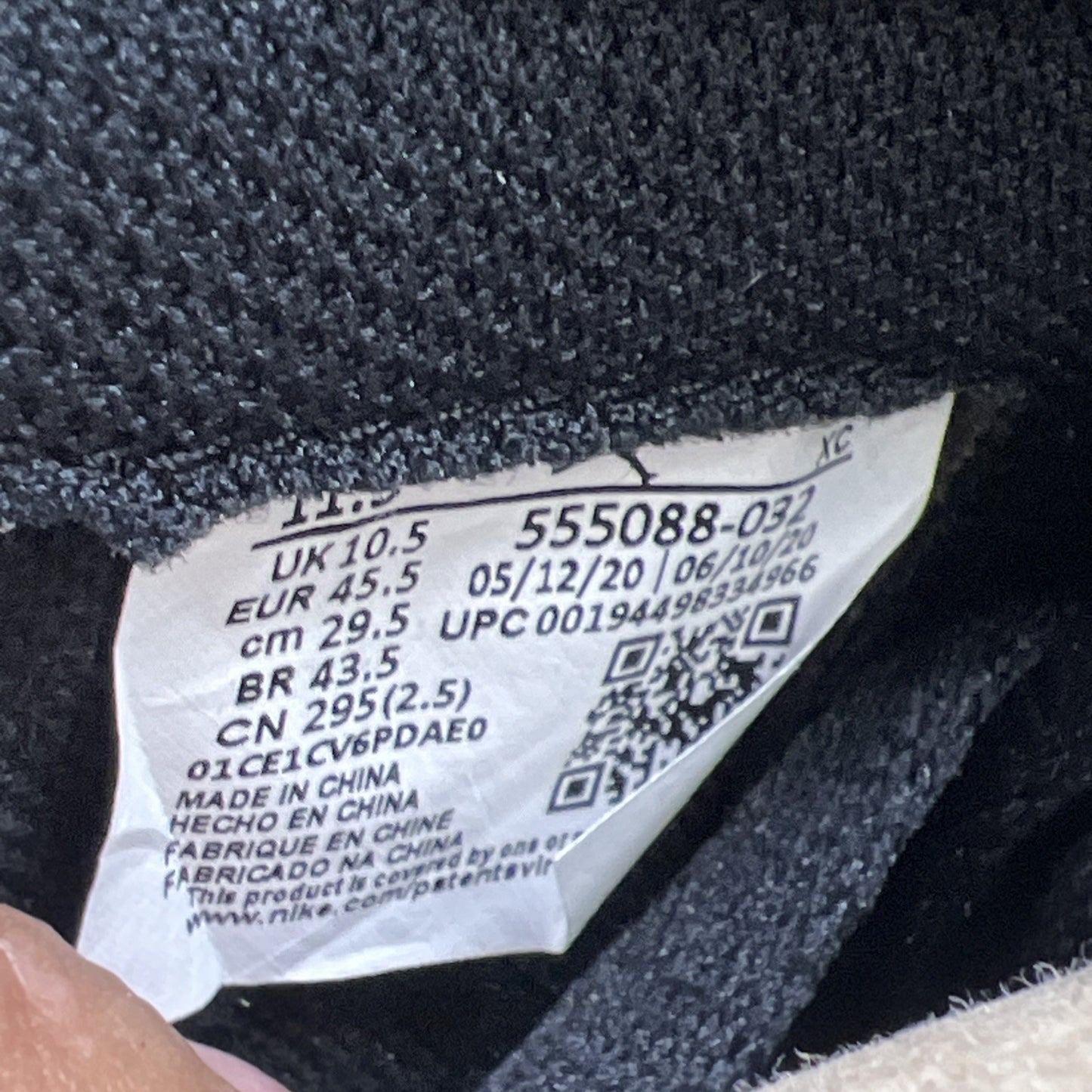 Size 11.5 - Air Jordan 1 Black 2020 (555088-032)