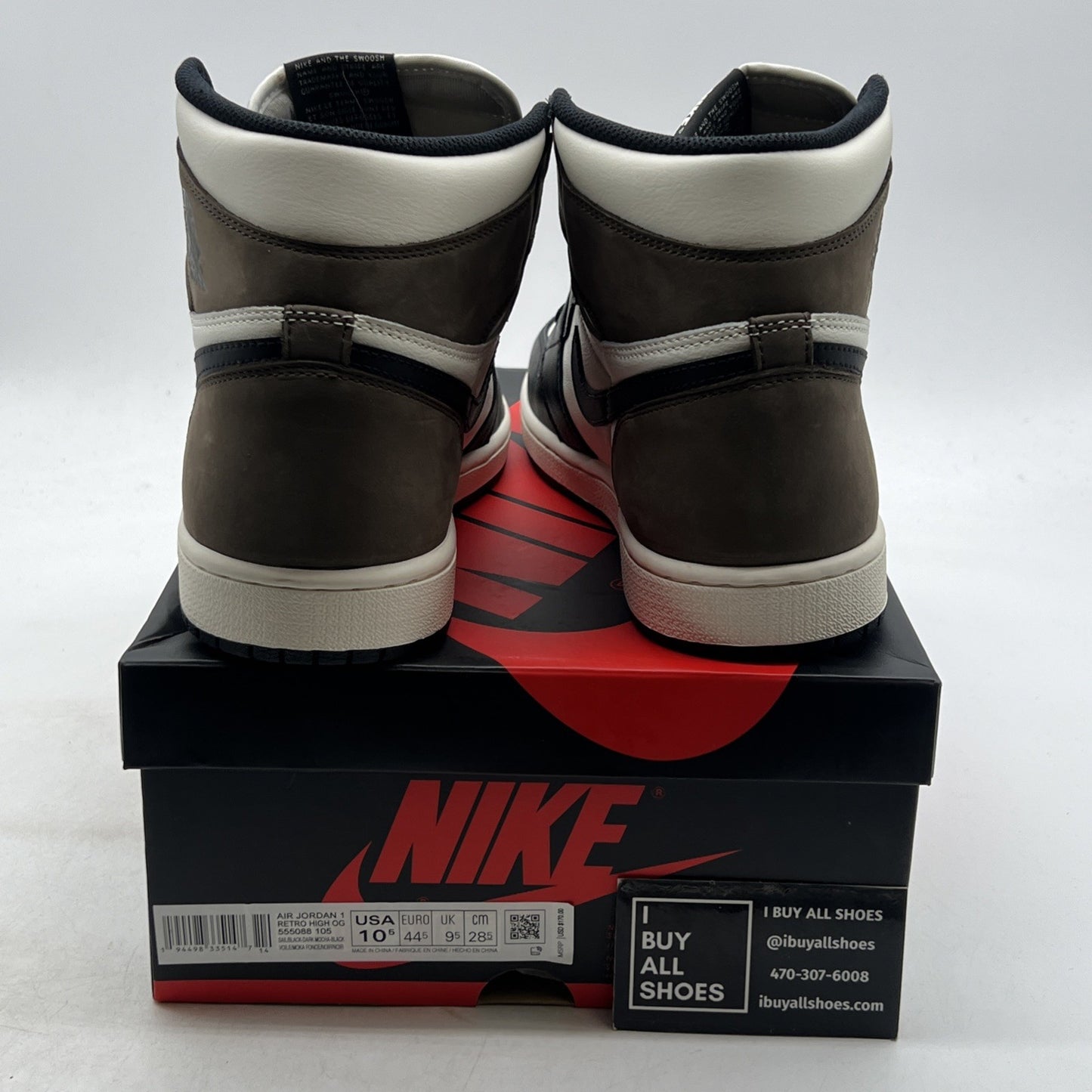 Size 10.5 - Air Jordan 1 Retro OG High Dark Mocha (555088-108)