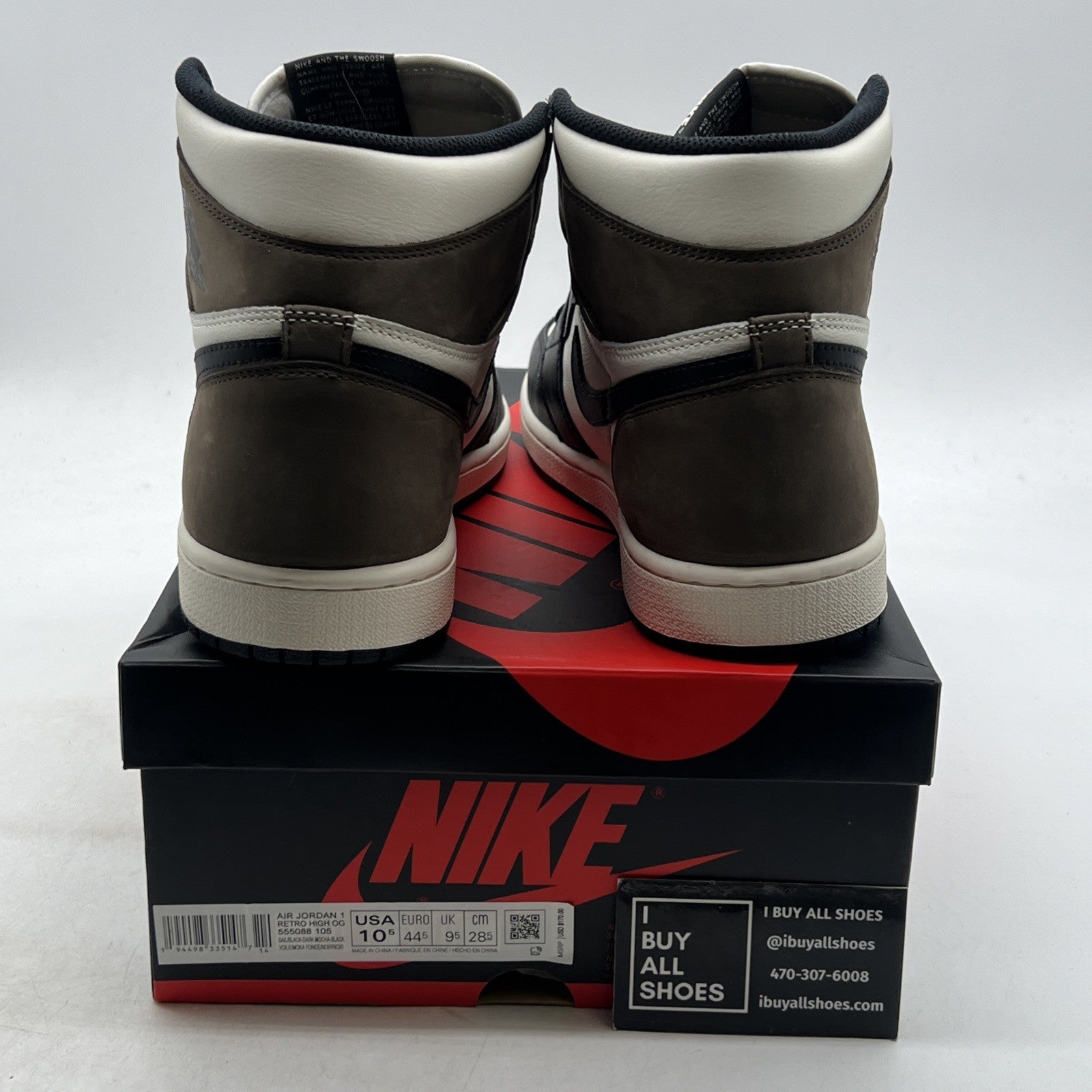 Size 10.5 - Air Jordan 1 Retro OG High Dark Mocha (555088-108)