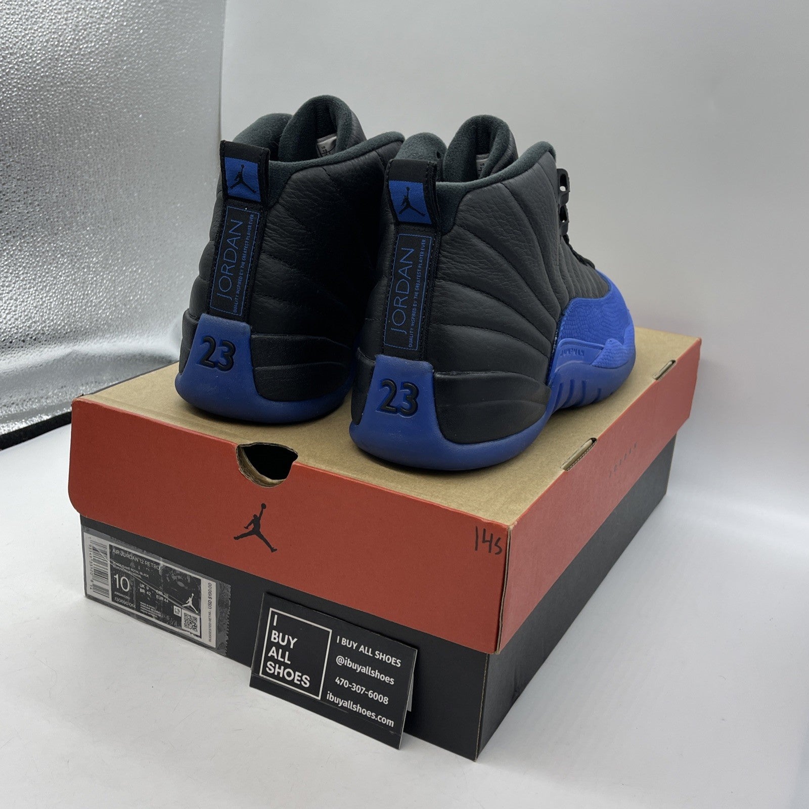 Size 10 - Air Jordan 12 Retro Game Royal Blue Black Suede Leather (130690-014)