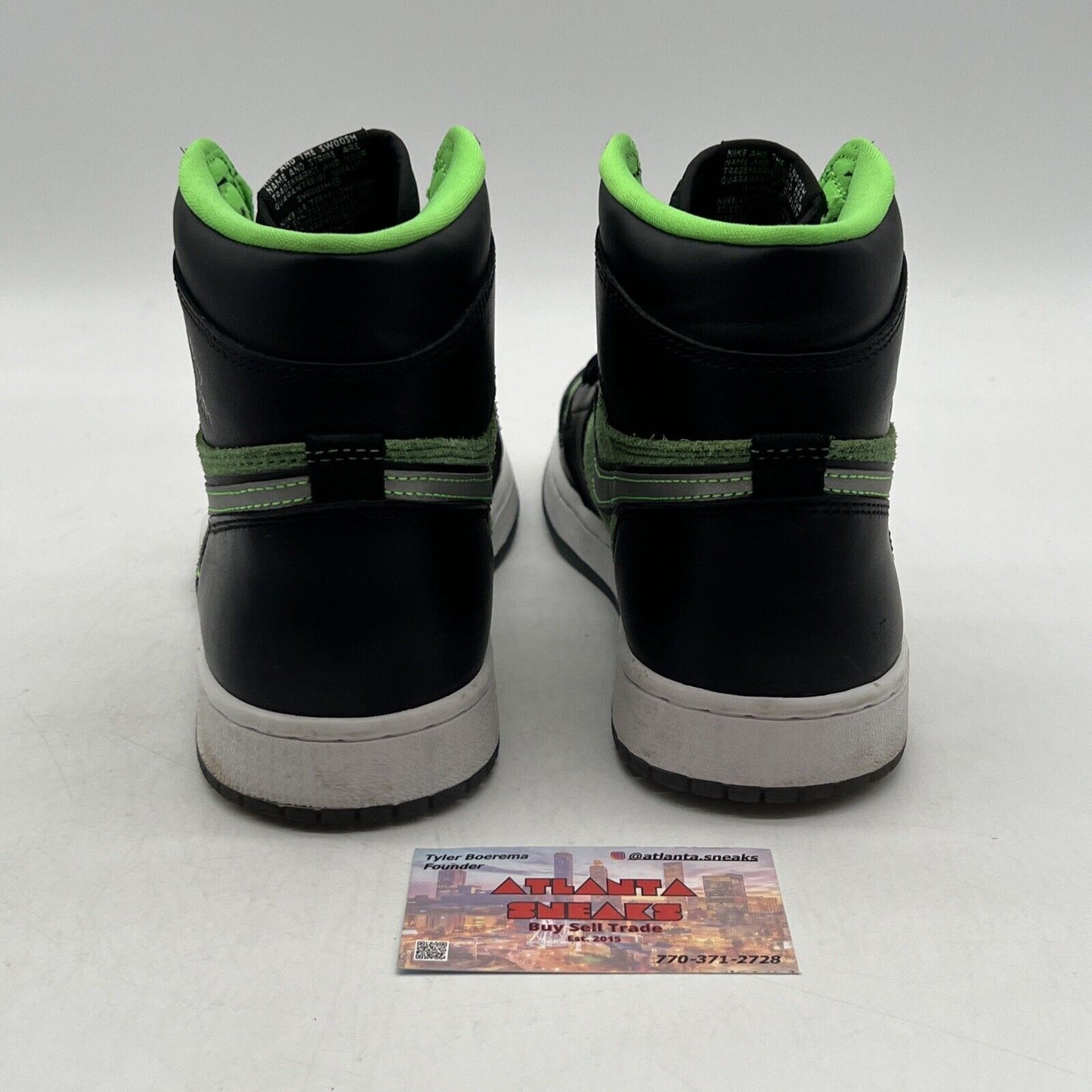 Size 9.5 - Air Jordan 1 Zoom High Zen Green Black White Suede (CK6637-002)