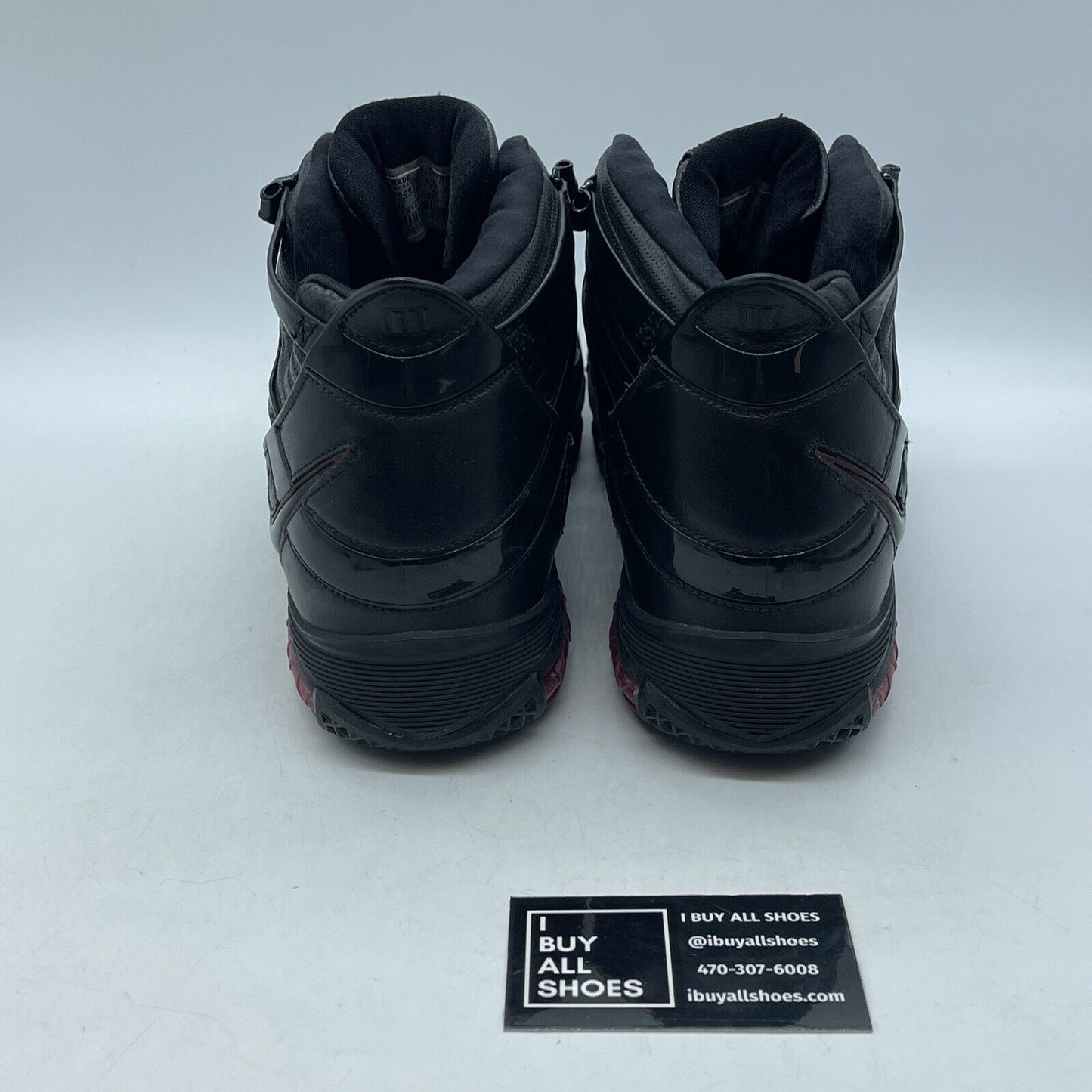 Size 12 - Nike Zoom LeBron 3 Black Crimson Red Lather (312147-004)