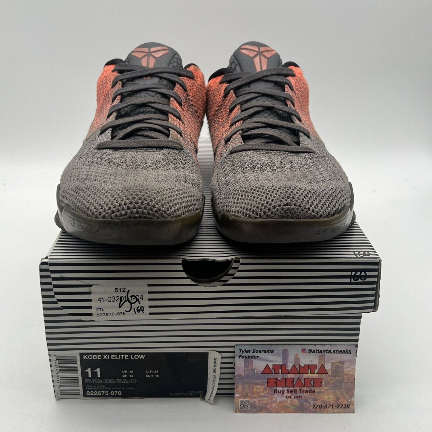 Size 11 - Nike Kobe 11 Elite Low Easter Grey (822675-078)