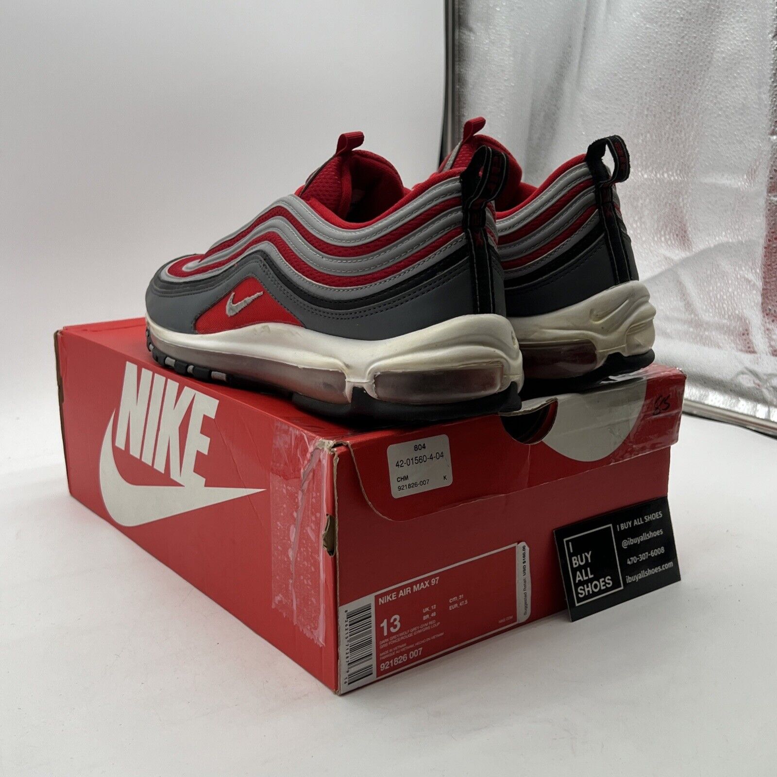 Size 13 - Nike Air Max 97 Gym Red (921826-007)