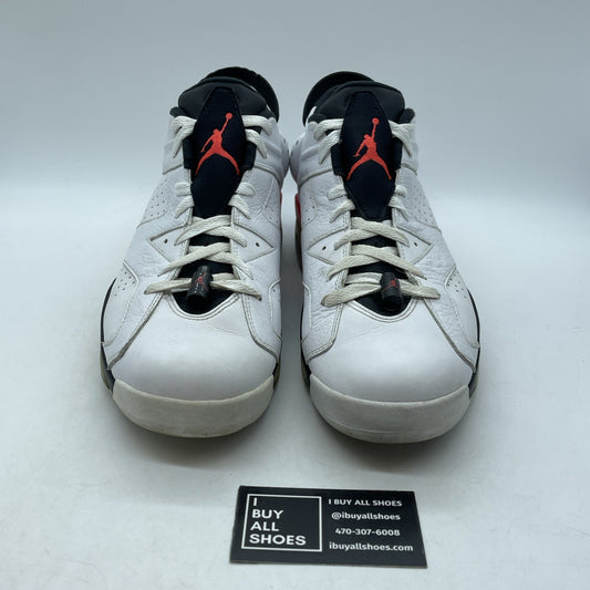 Size 12 - Air Jordan 6 Low White Infrared Black Leather (304401-123)