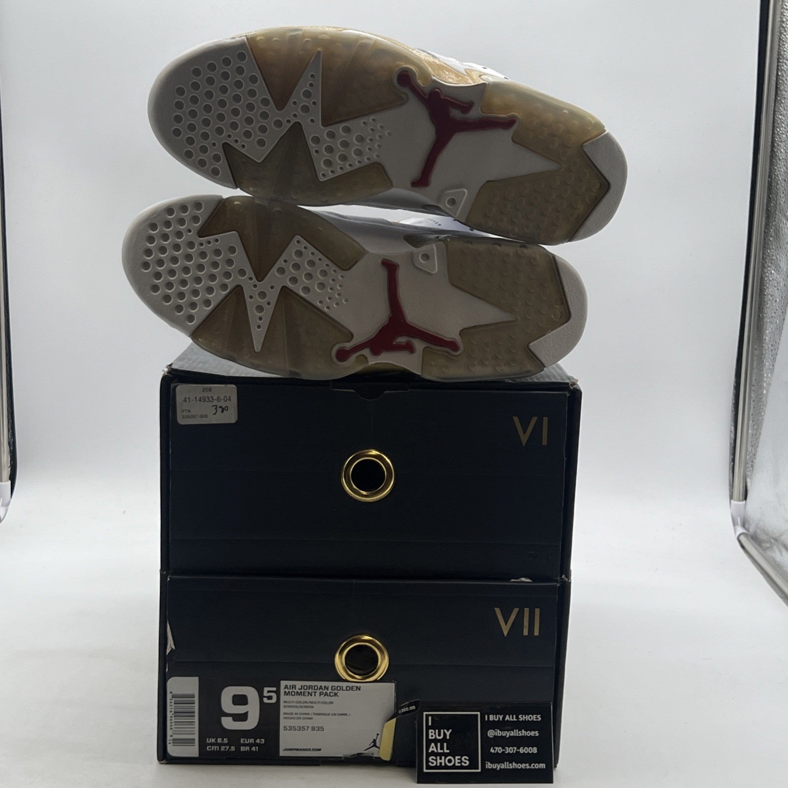 Size 9.5 - Air Jordan 7/6 Retro Golden Moments Pack (535357-935)