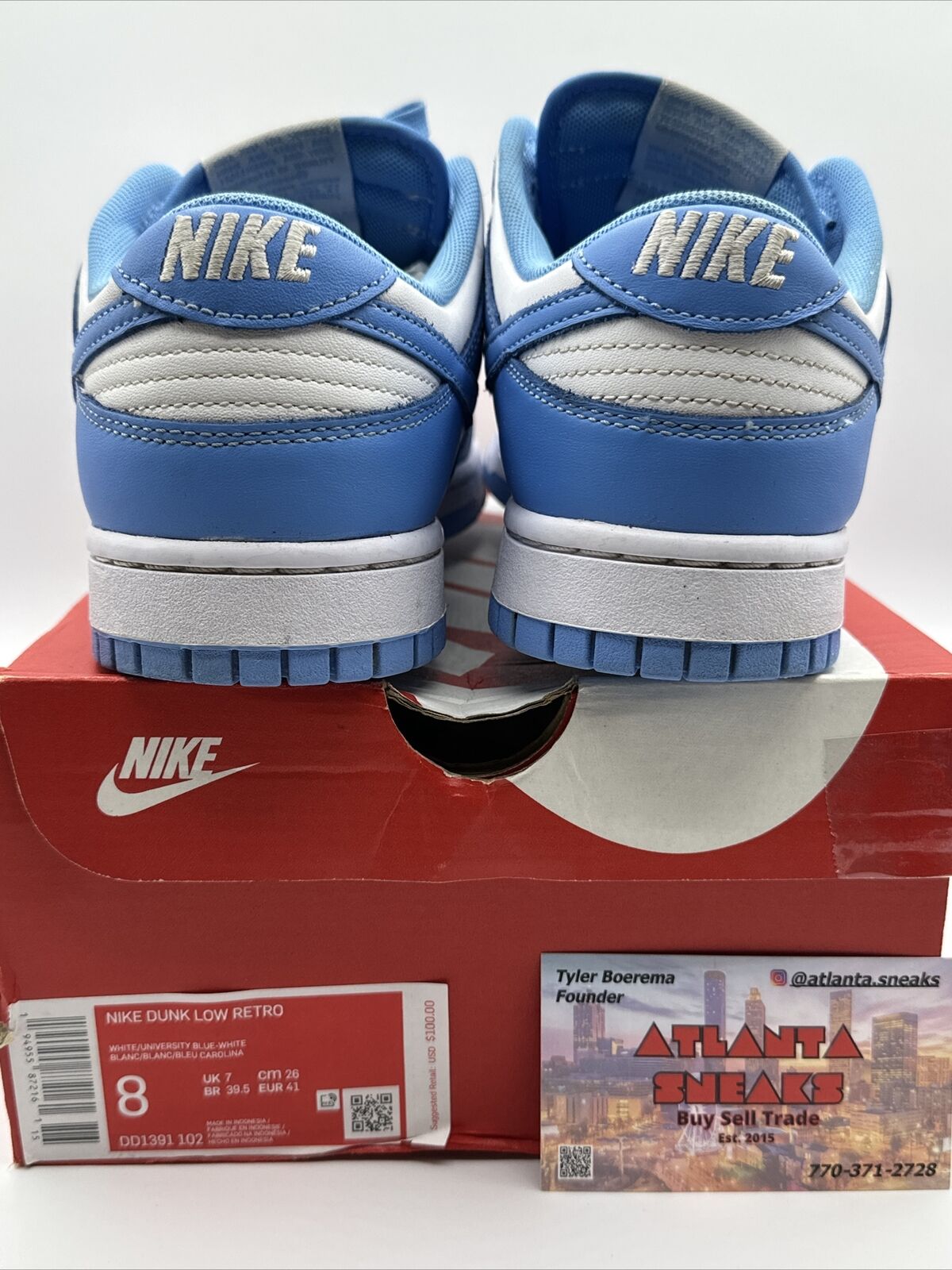 Size 8 - Nike Dunk Low UNC 2021