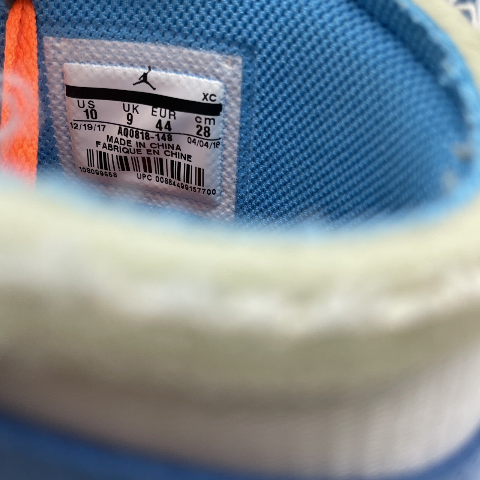 Size 10 - Jordan 1 Retro OG x Off-White High UNC Blue Leather (AQ0818-148)