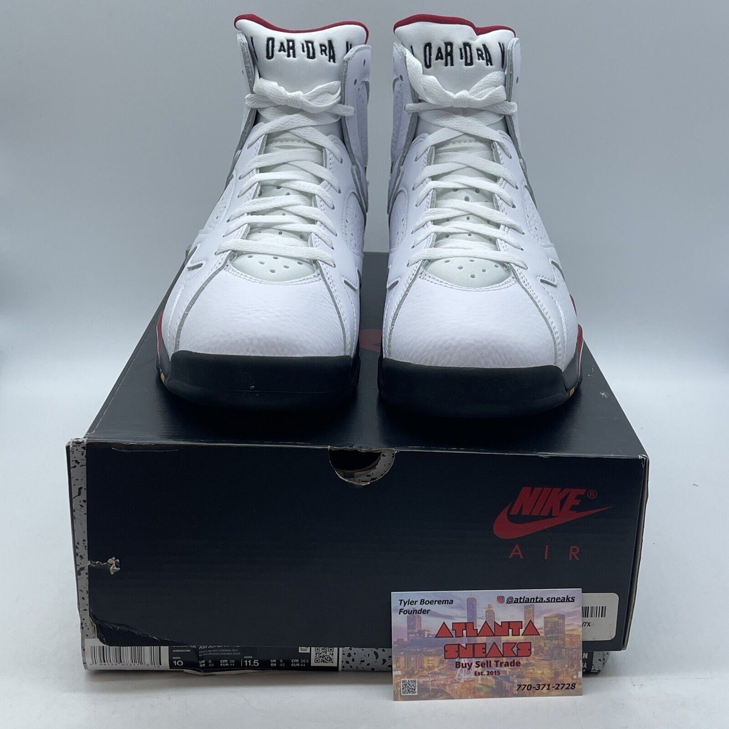Size 10 - Jordan 7 Cardinal 2022 White Red Yellow Black Leather (CU9307-106)