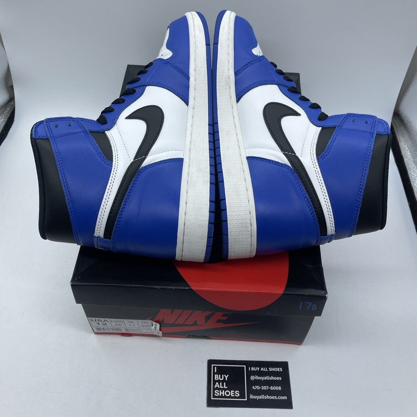 Size 12 - Jordan 1 Retro High OG Game Royal 2018 Blue Black Leather (555088-403)