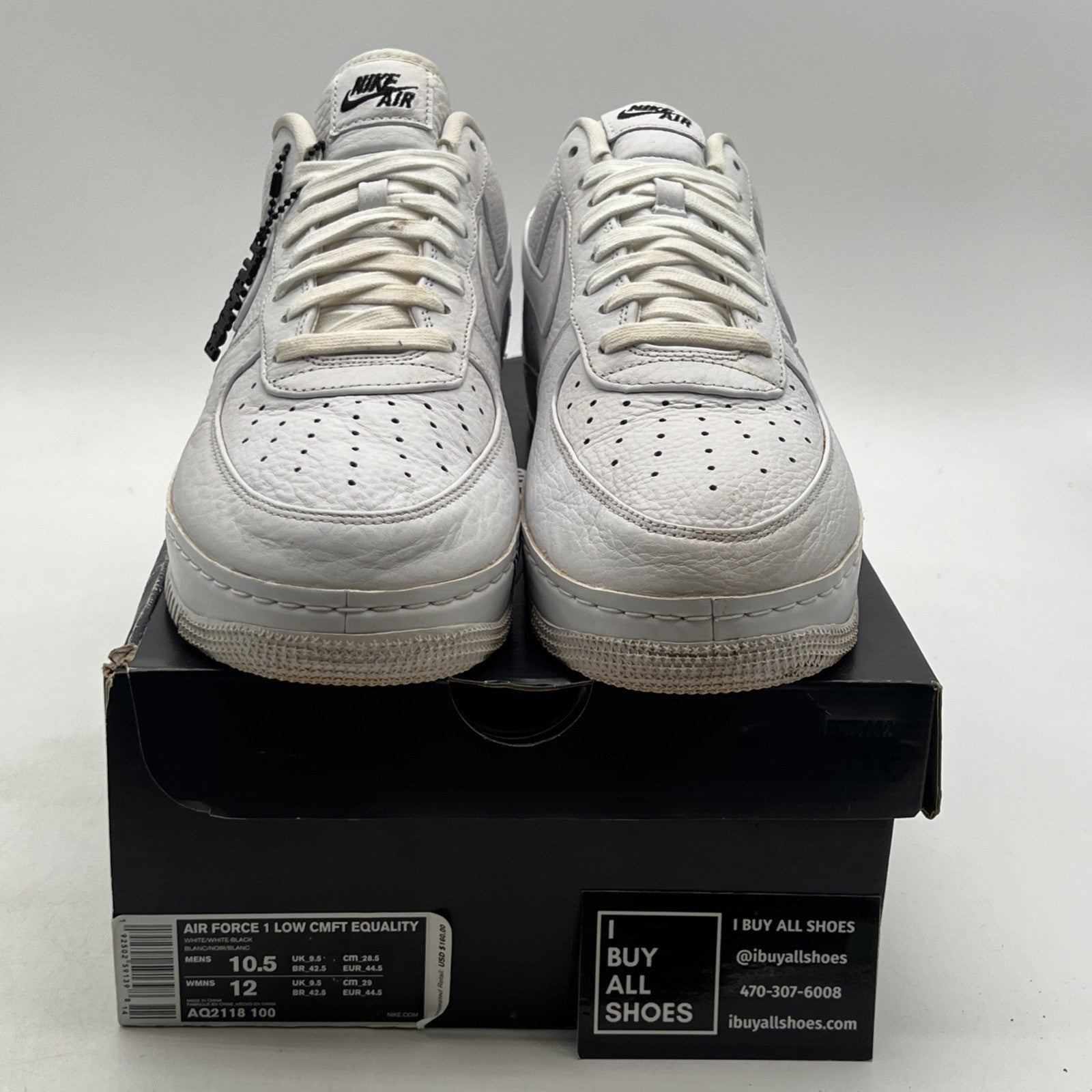Size 10.5 - Nike Air Force 1 CMFT Low Equality (AQ2118-100)