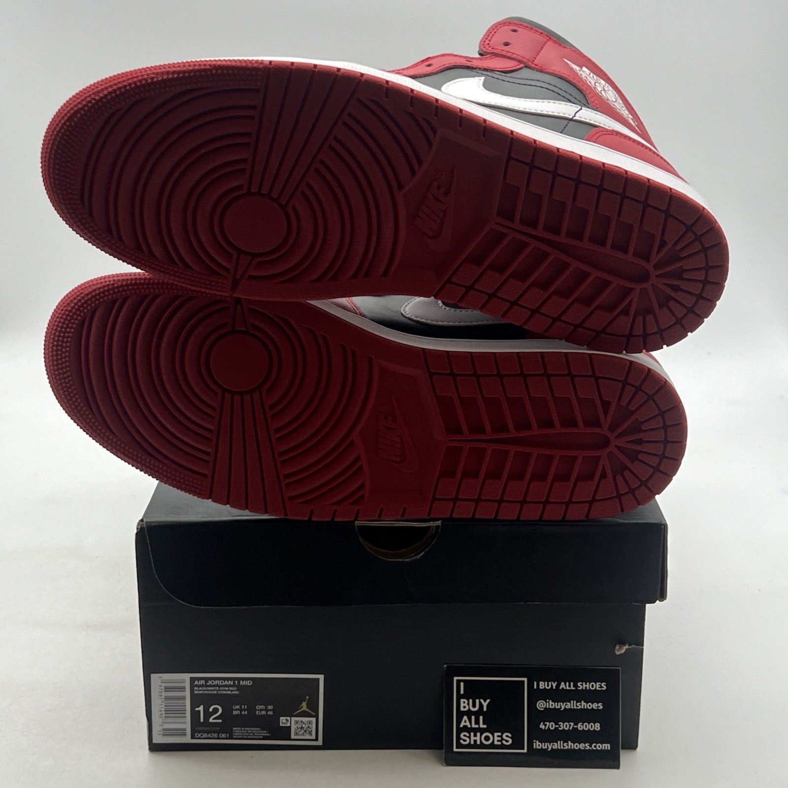 Size 12 - Air Jordan 1 Mid Gym Red Black White (DQ8426-061)