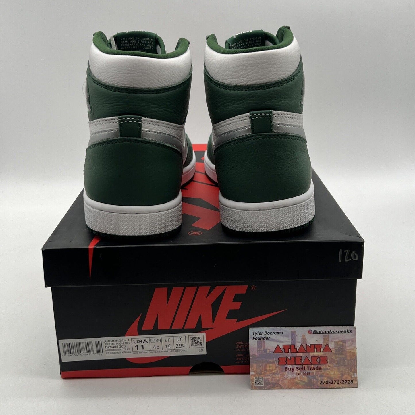 Size 11 - Jordan 1 Retro OG High Gorge Green White Leather Silver (DZ5485-303)