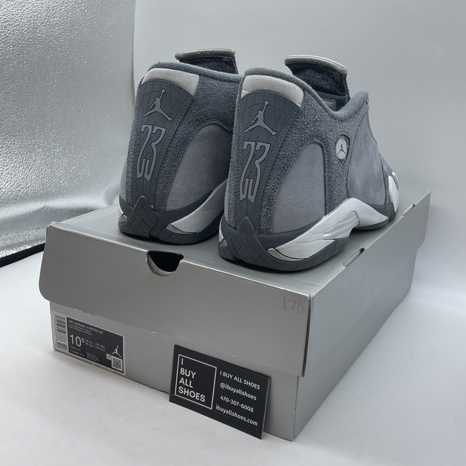 Size 10.5 - Nike Air Jordan 14 Retro Flint Grey White Suede (FJ3460-012)