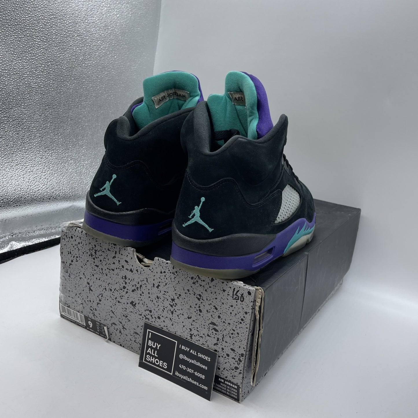 Size 9 - Air Jordan 5 Retro Black Grape Black Suede (136027-007