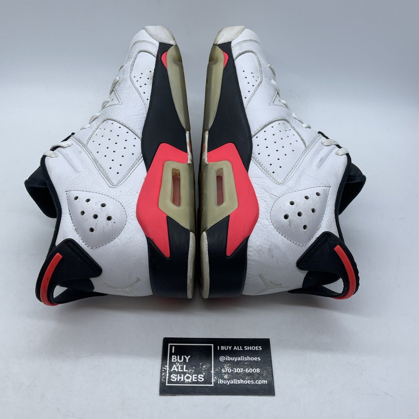 Size 12 - Air Jordan 6 Low White Infrared Black Leather (304401-123)