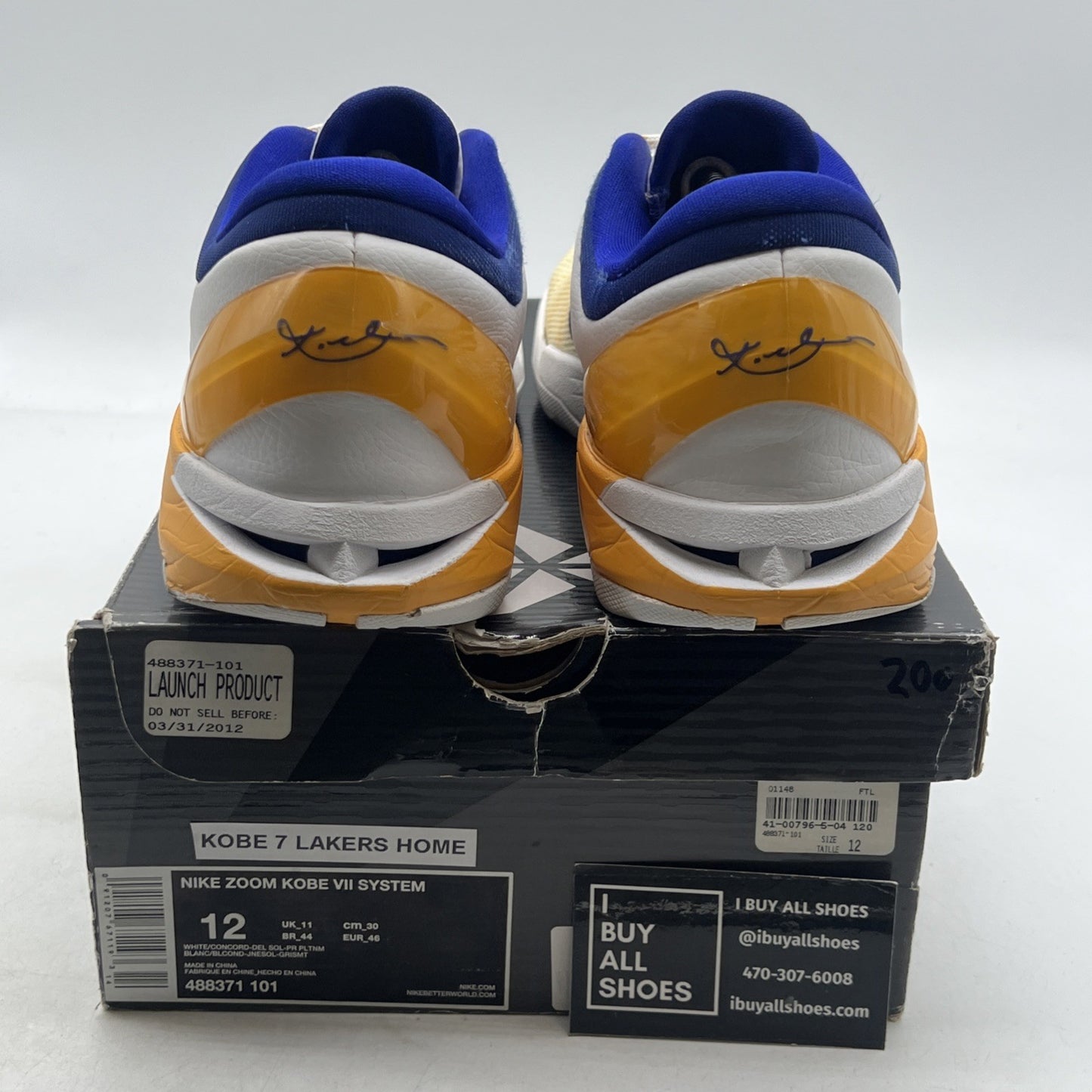 Size 12 - Nike Zoom Kobe 7 System Lakers (488371-101)