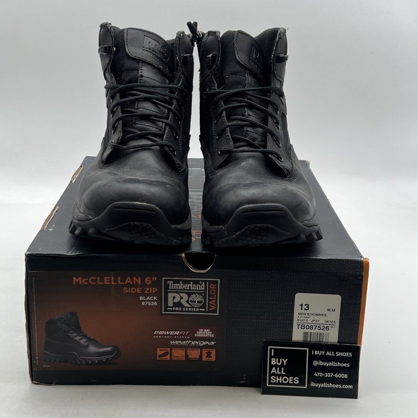 Size 13 - Timberland PRO Valor Duty 6" Boot Side Zip Comp Toe Black Leather