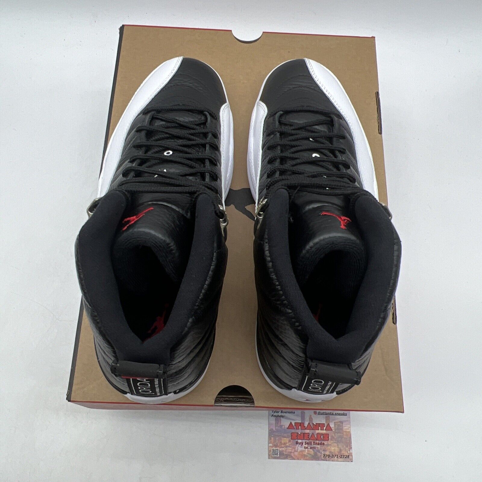 Size 10.5 - Jordan 12 Retro Mid Playoff Black White Leather (CT8013-006)